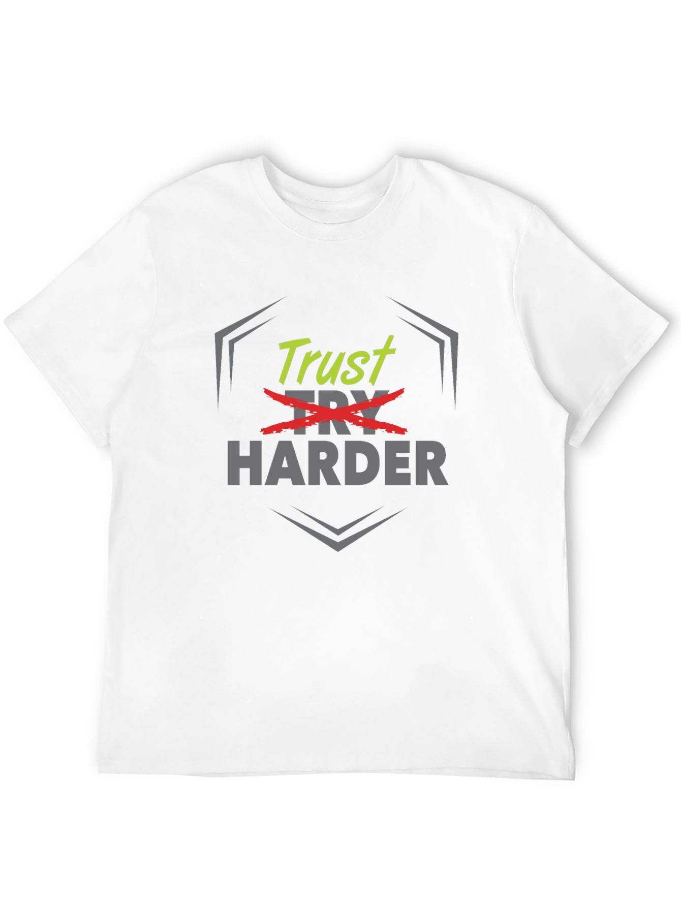 Black Trust Try Harder Black Graphic T-Shirt view 12