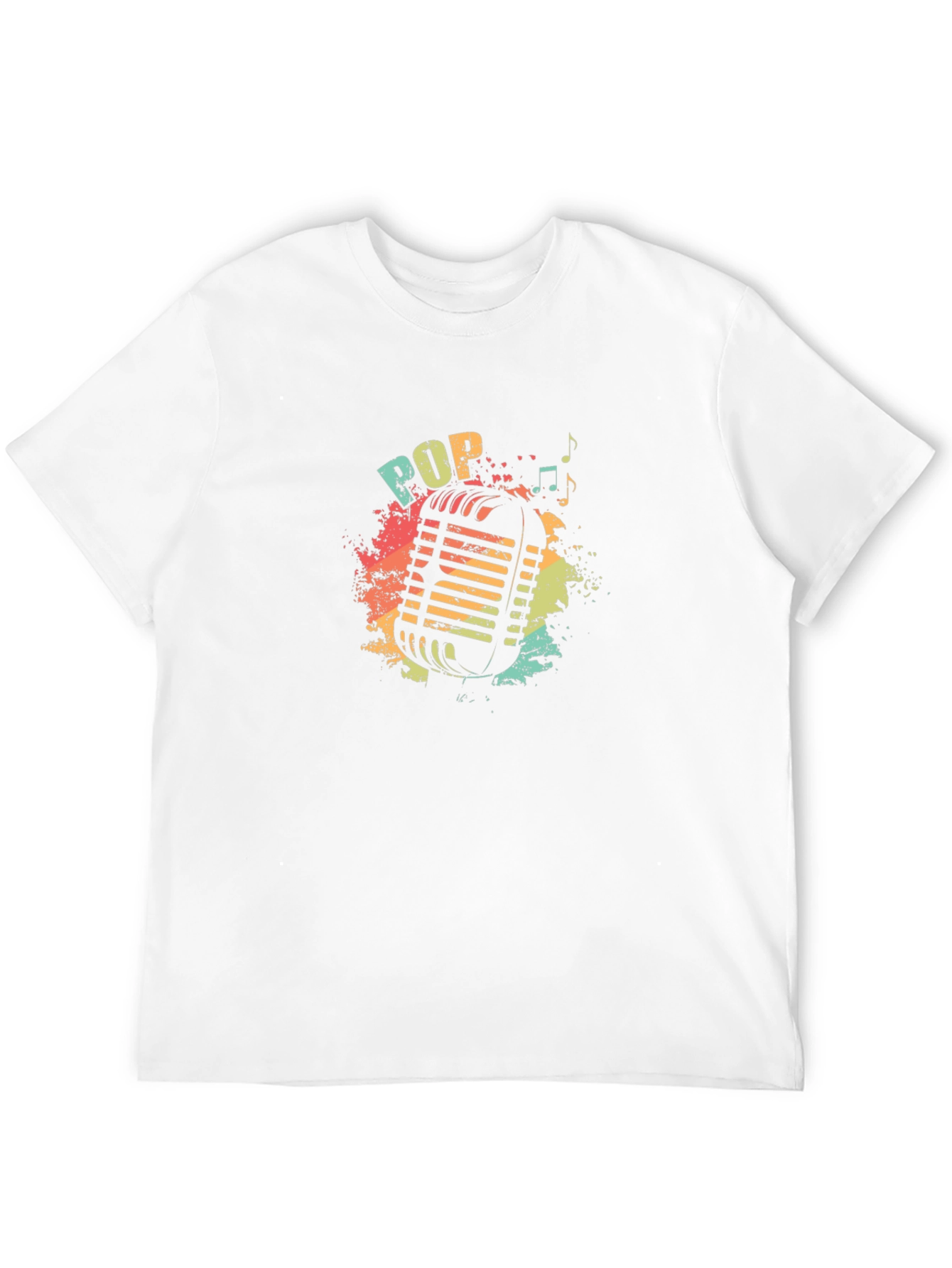 Black Retro Pop Music Microphone Graphic T-Shirt view 12