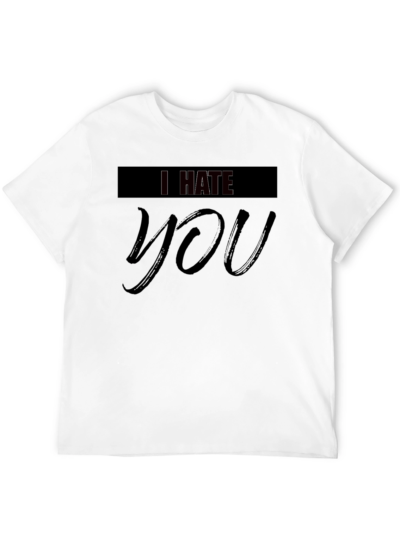 Black I Hate You Graphic Black Tee - Edgy Statement Shirt view 12