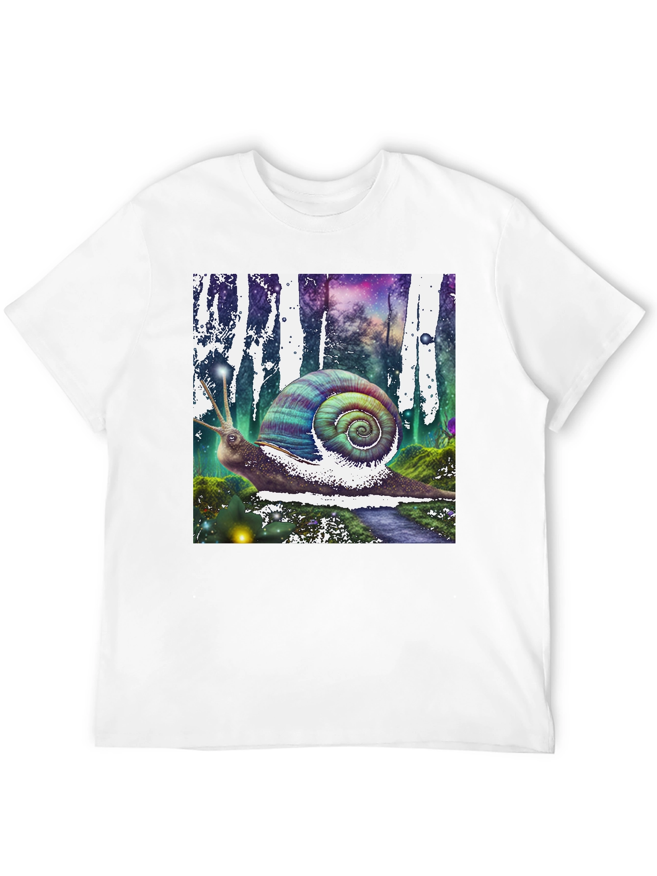 Black Fantasy Snail Graphic Tee - Unique Design view 12