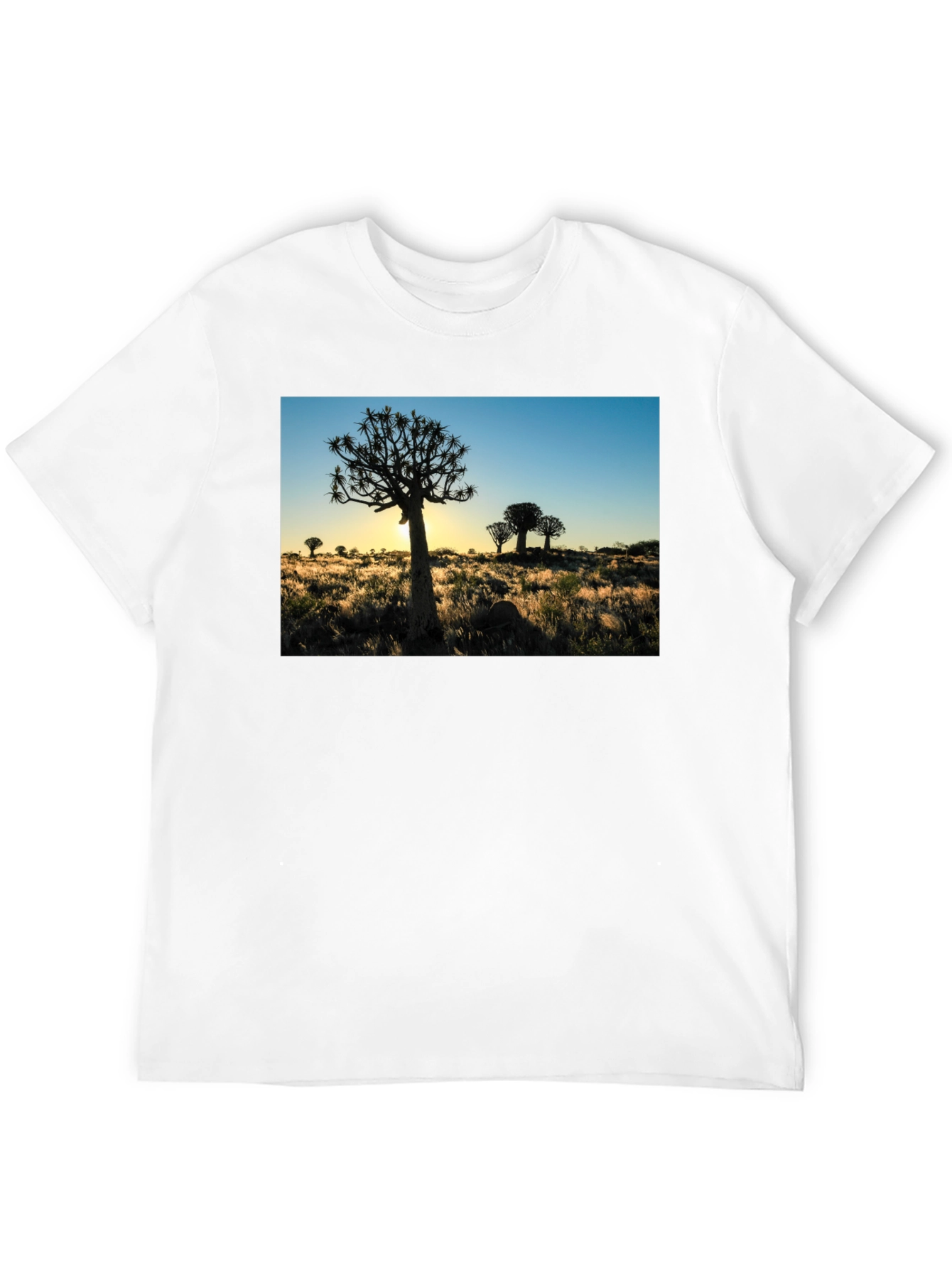 Black Silhouetted Tree Graphic Tee - Black Cotton Blend view 12