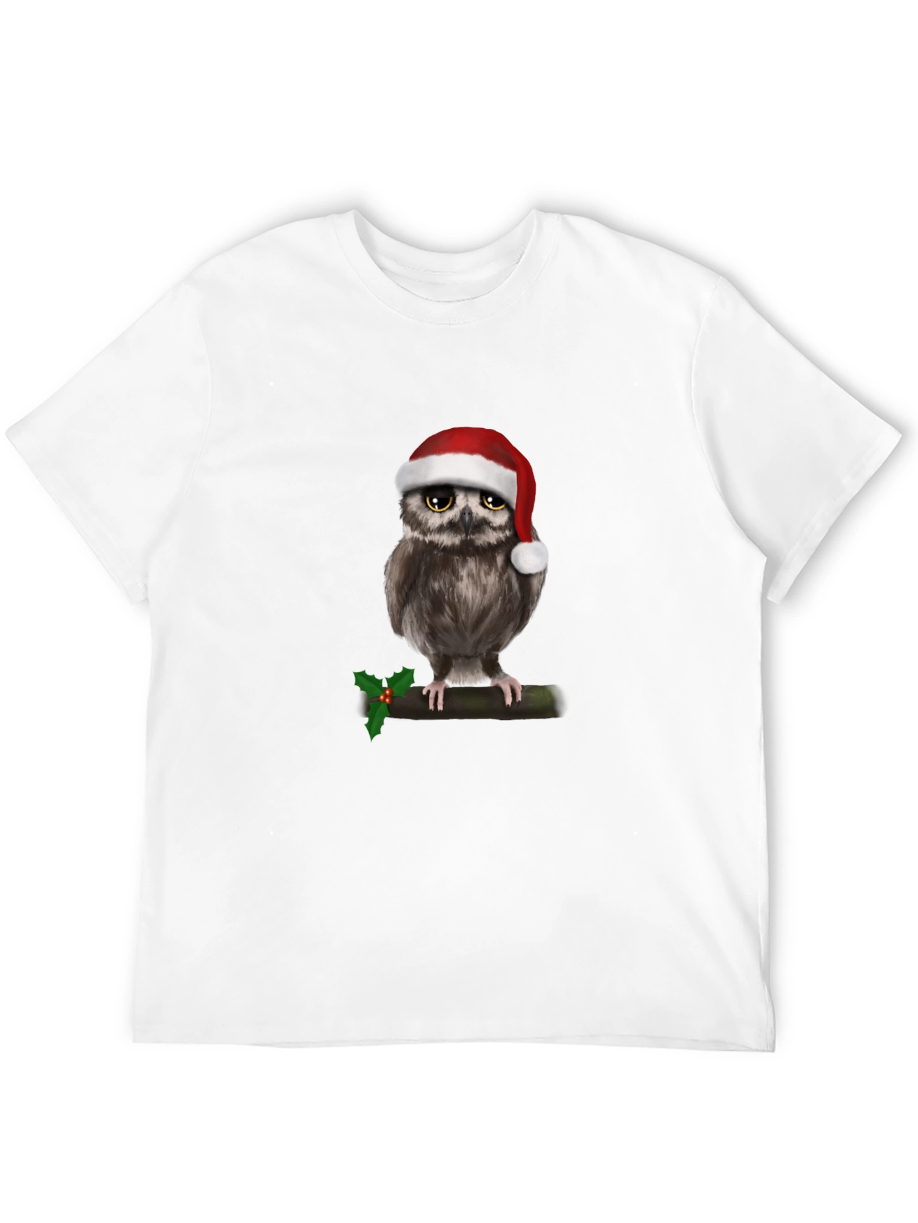 Black Festive Owl Christmas T-Shirt view 12
