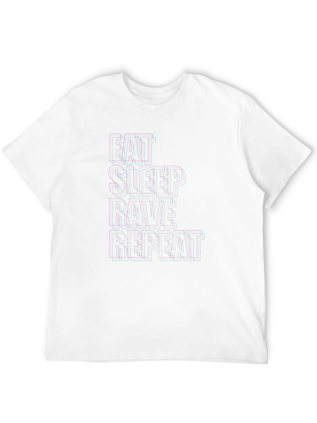 Black Eat Sleep Rave Repeat Men's Black T-Shirt view 12