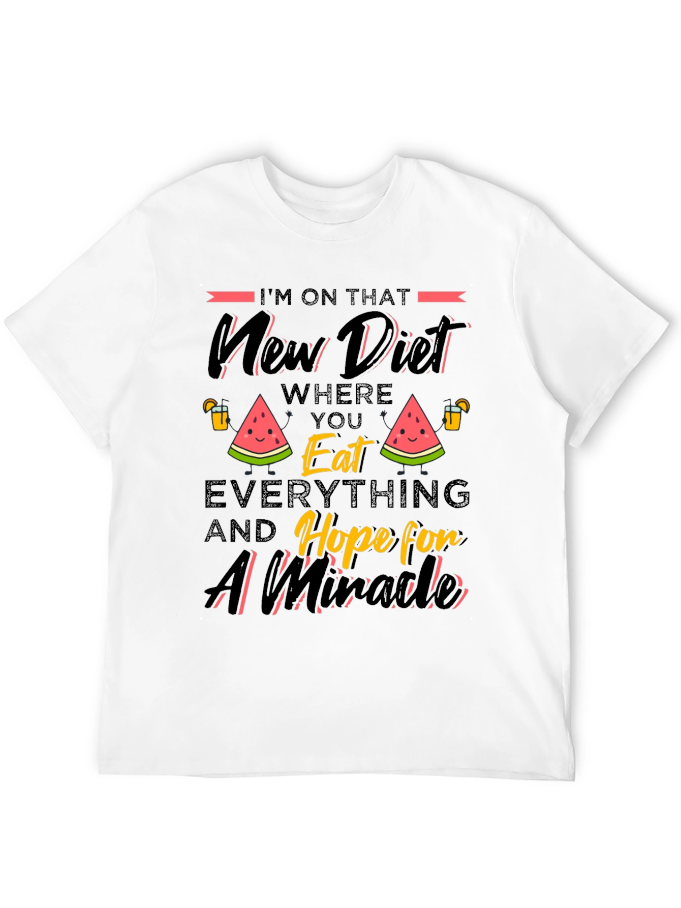 Black Funny Diet T-Shirt - Eat Everything and Hope view 12