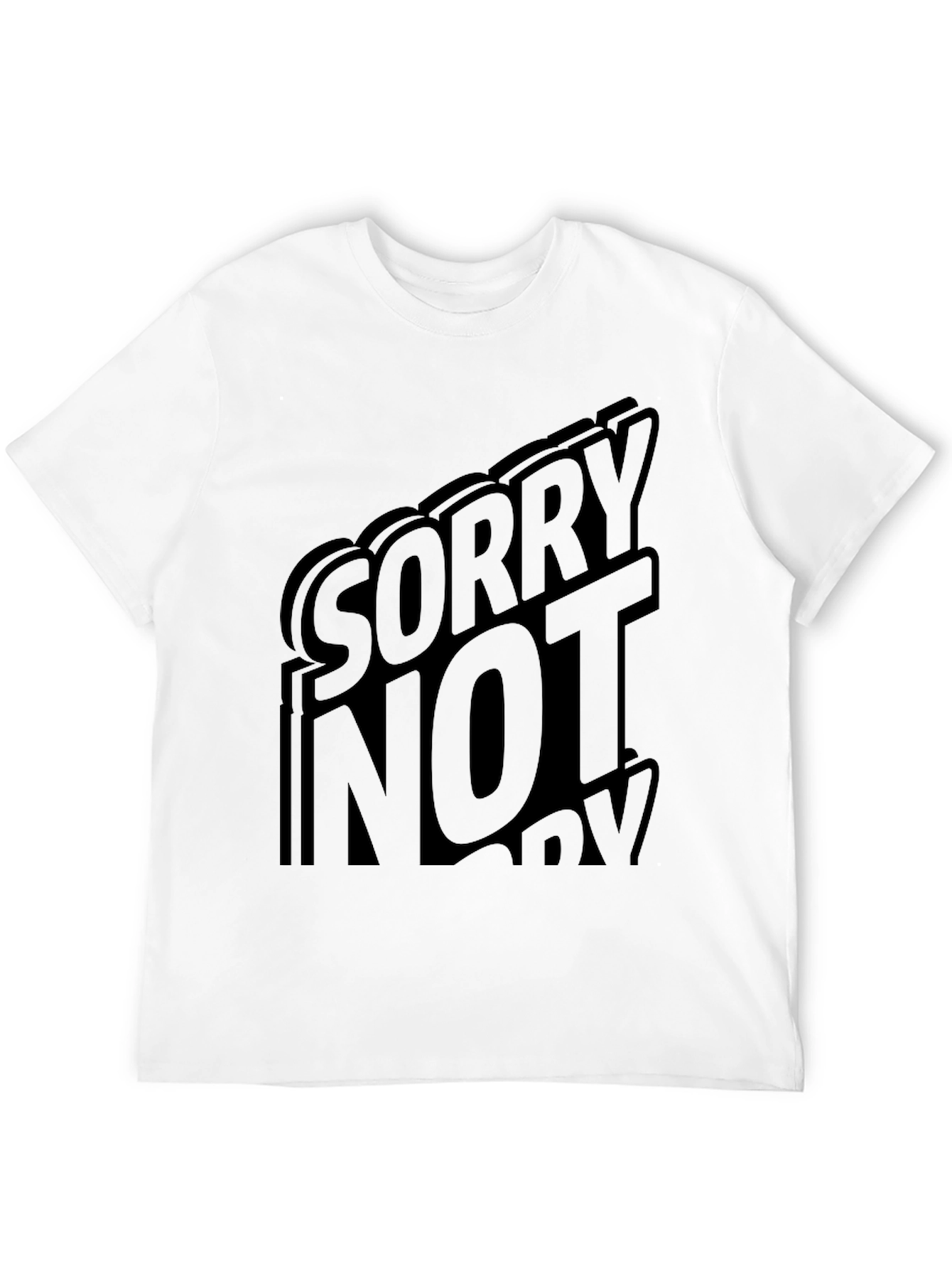 Black Sorry Not Sorry Black Graphic T-Shirt view 12