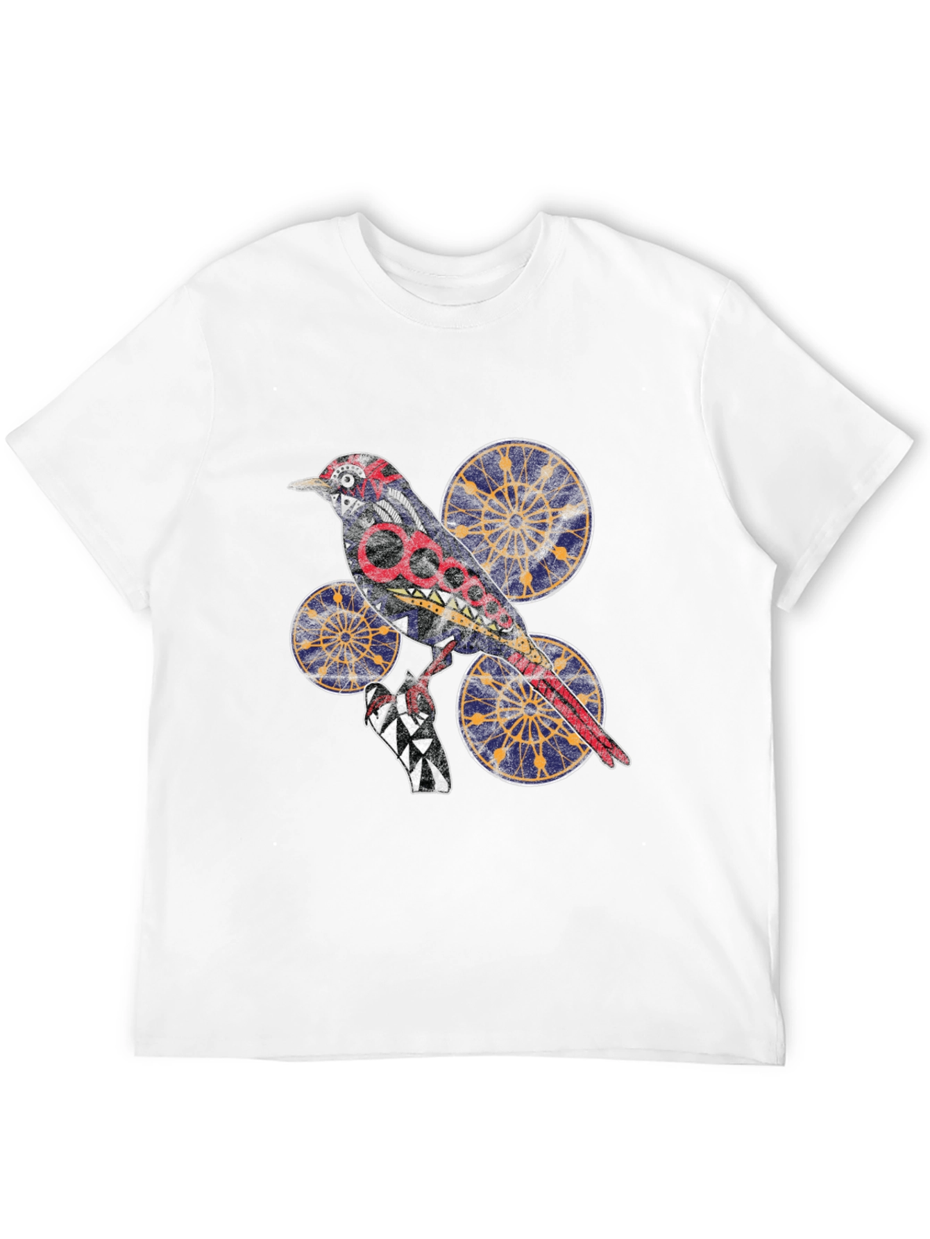 Black Graphic Bird Print T-Shirt - Unique Artistic Design view 12