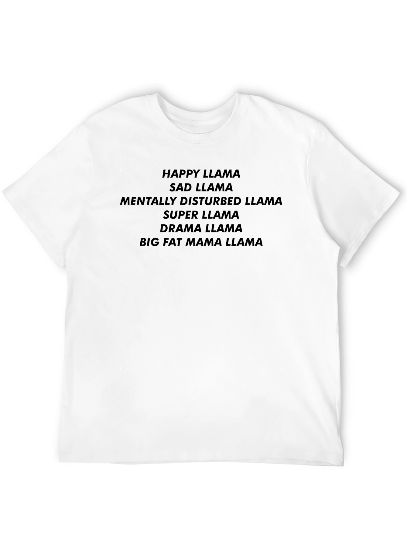 Black Funny Llama T-Shirt - Happy, Sad, Drama Llama Tee view 12