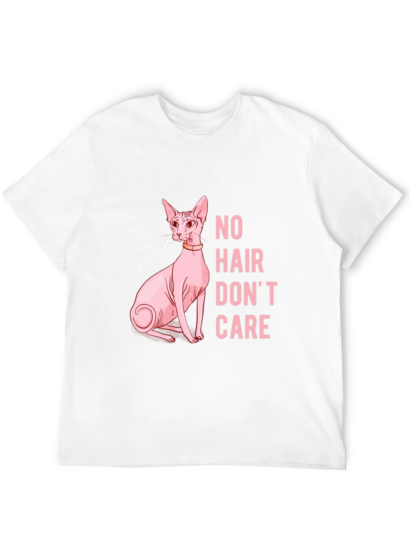 Black Hairless Cat Lover T-Shirt - Funny No Hair Don't Care Tee view 12