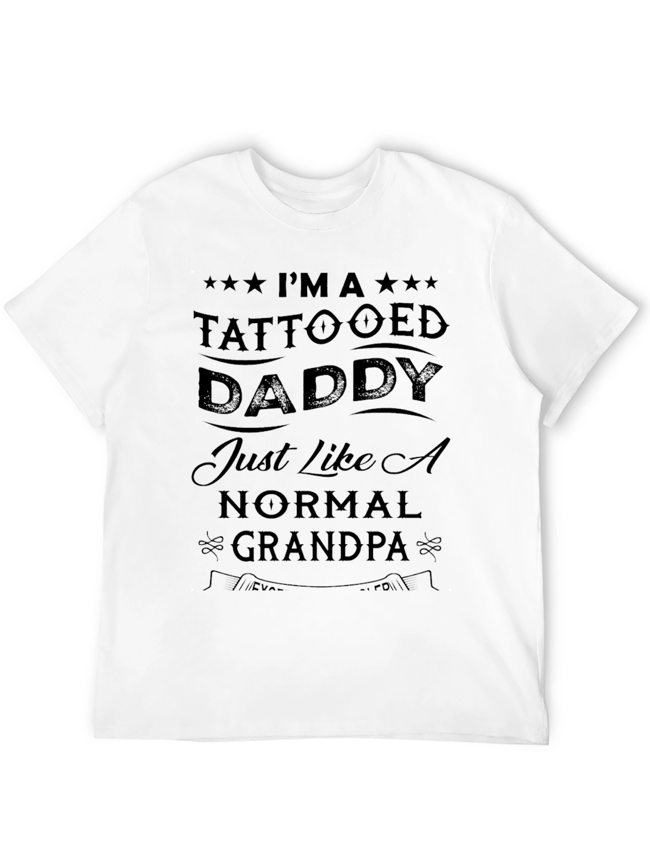 Black Tattooed Daddy Graphic T-Shirt - Novelty Men's Tee view 12