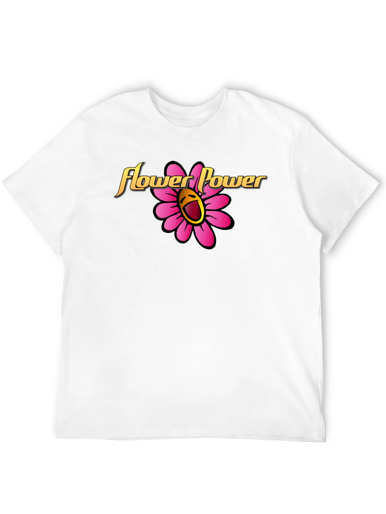 Black Flower Power Graphic Tee - Black Cotton Shirt view 12