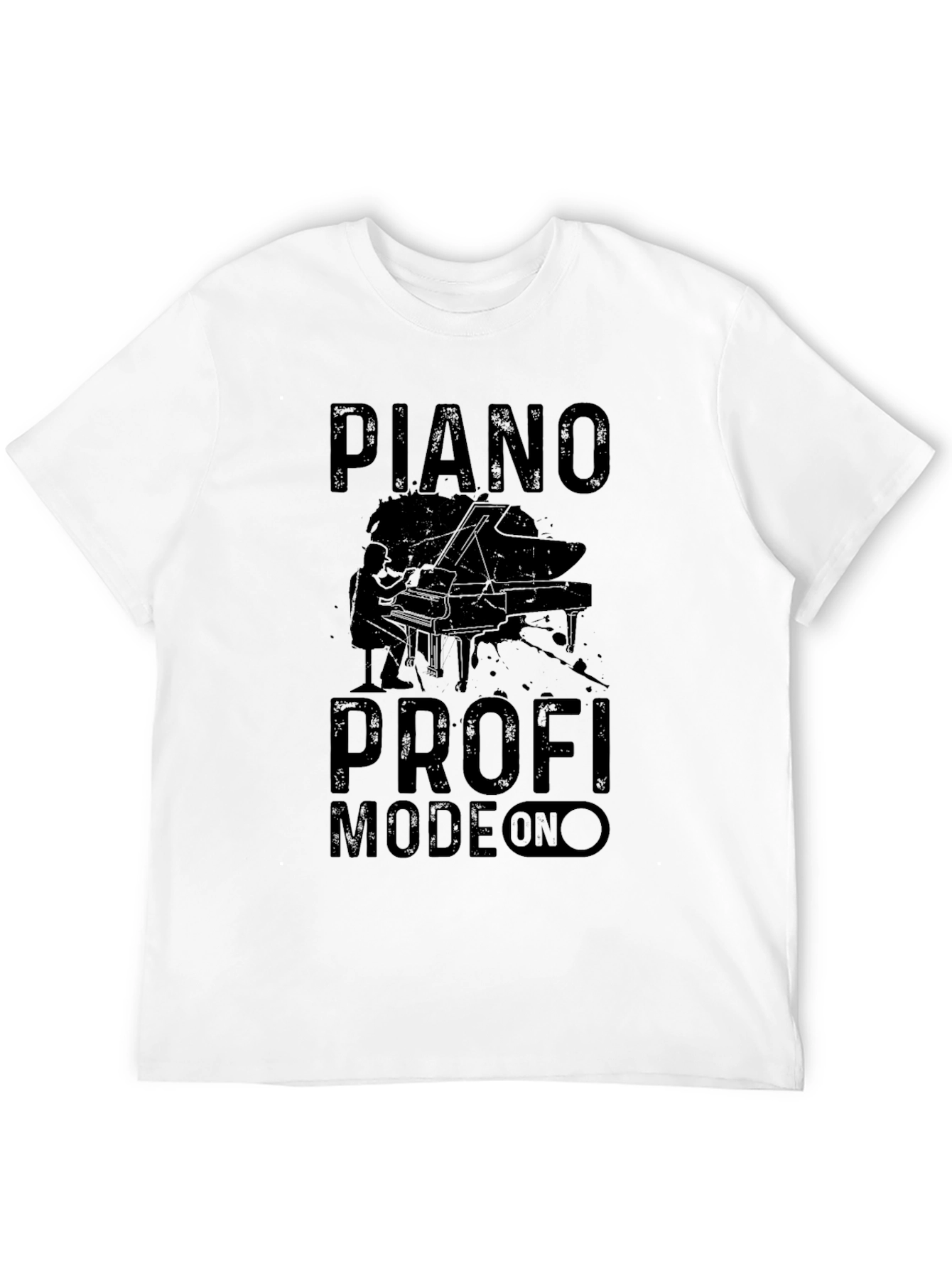 Black Piano Profi Mode On Black T-Shirt view 12