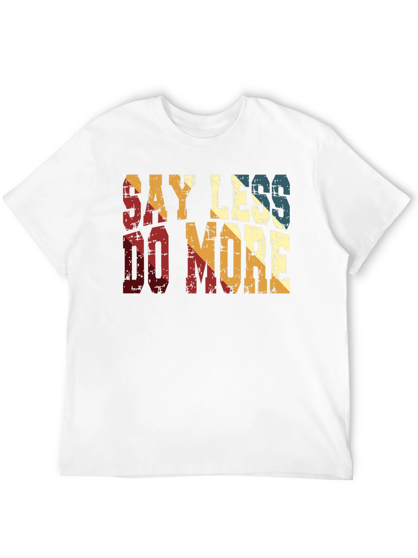 Black Say Less Do More Retro Style T-Shirt view 12