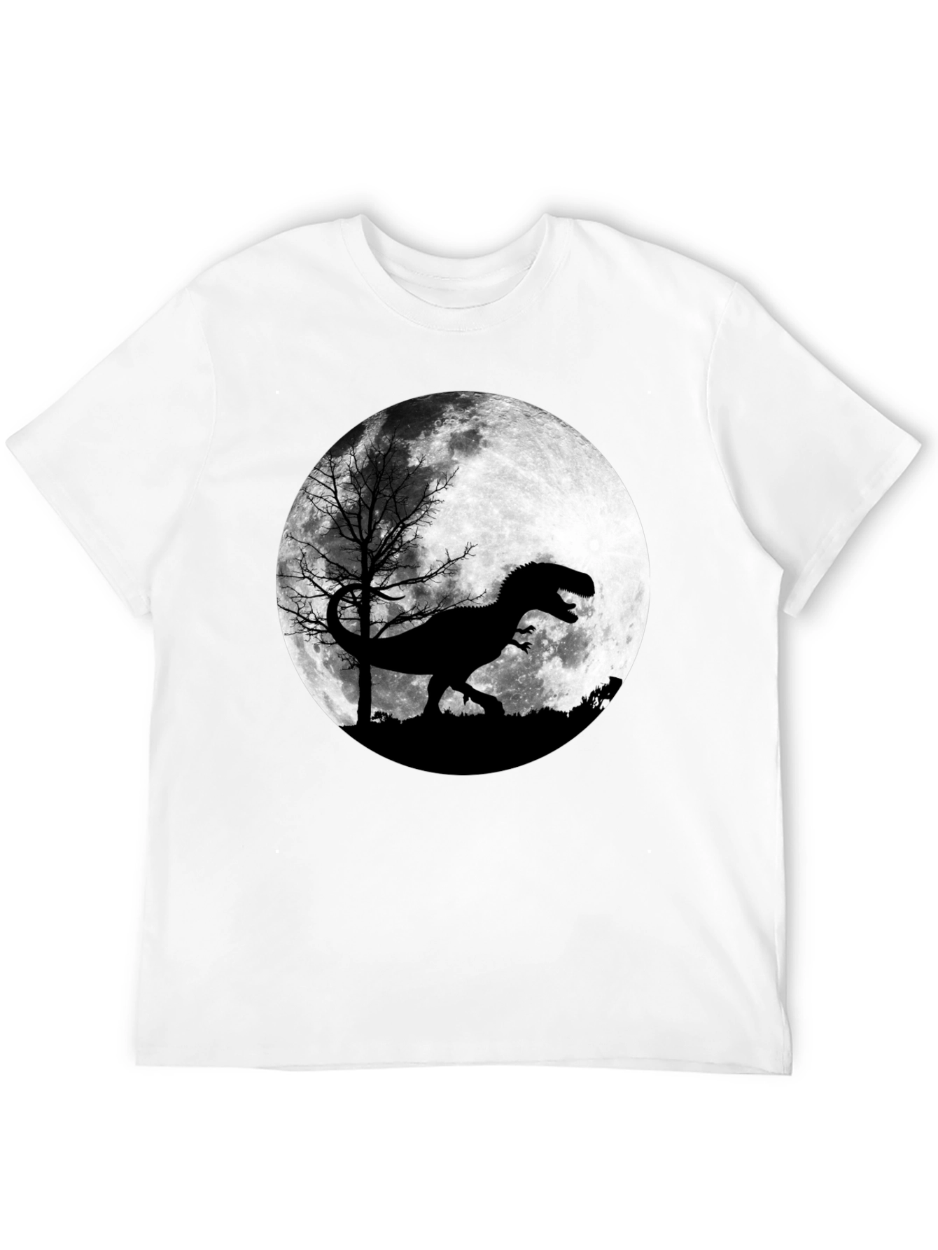 Black Dinosaur Moon Graphic T-Shirt view 12