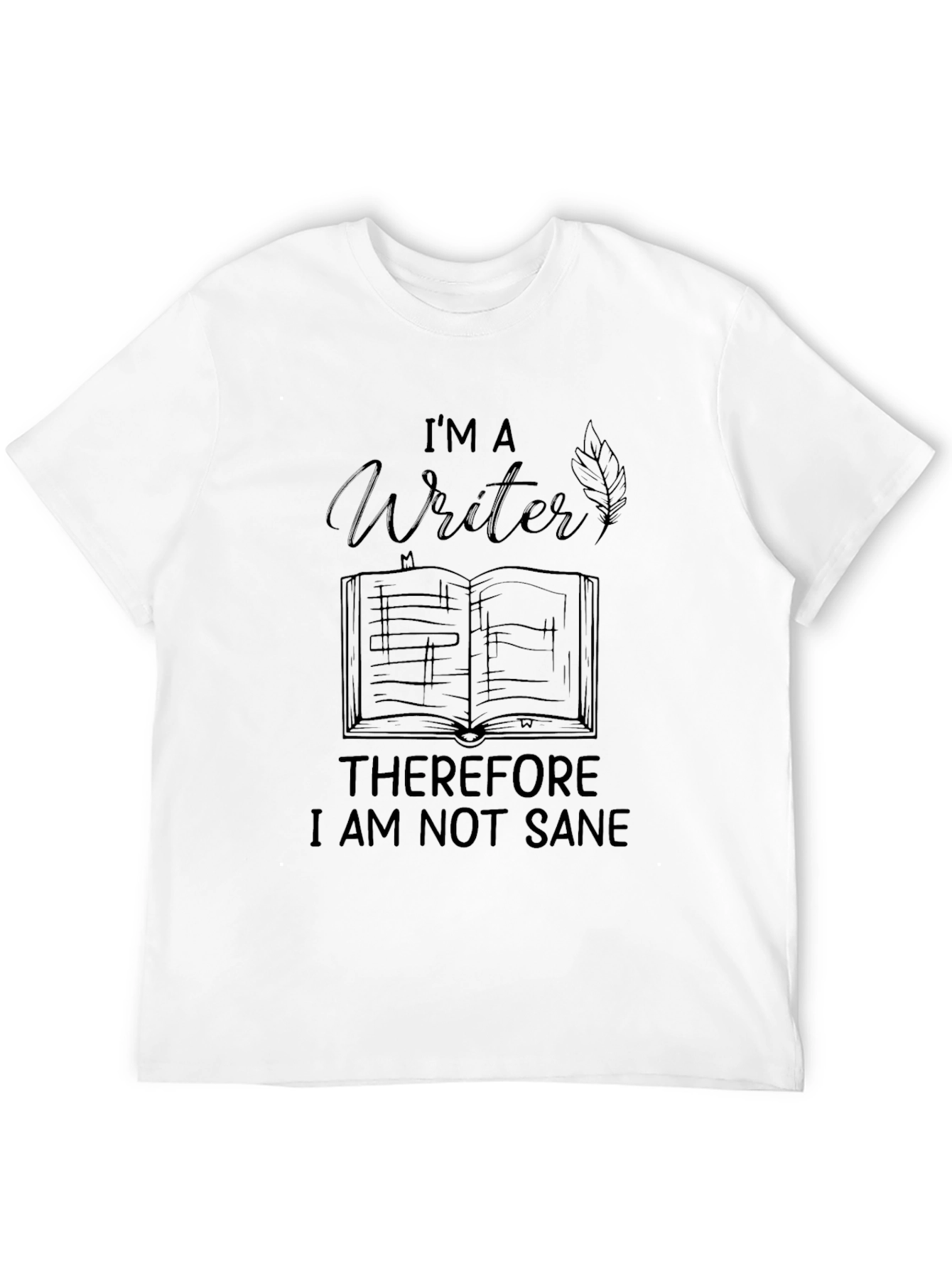 Black I'm A Writer, Therefore I Am Not Sane - Black Tee view 12
