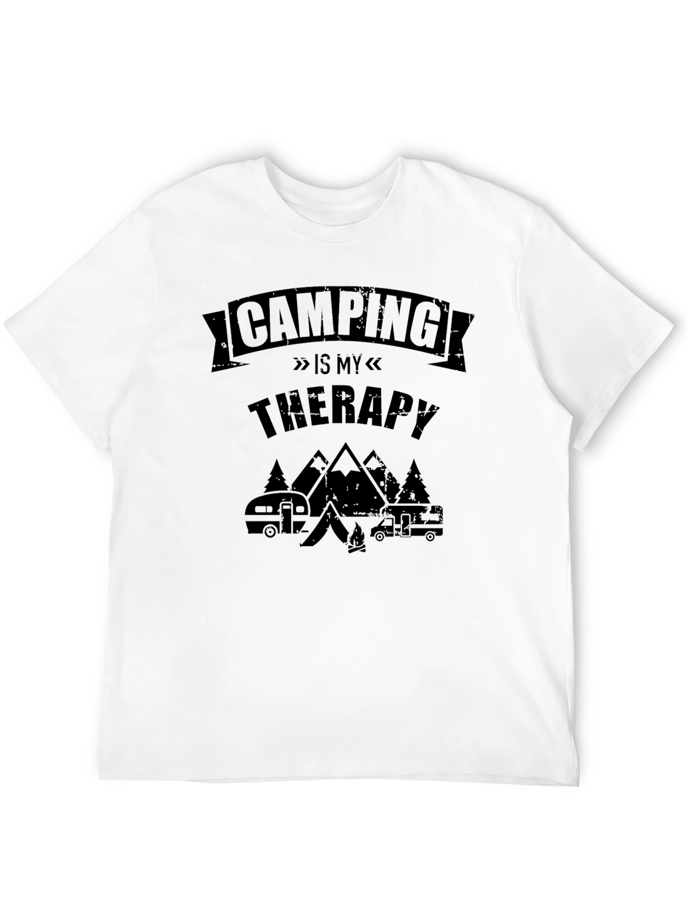 Black Camping is My Therapy Graphic T-Shirt view 12