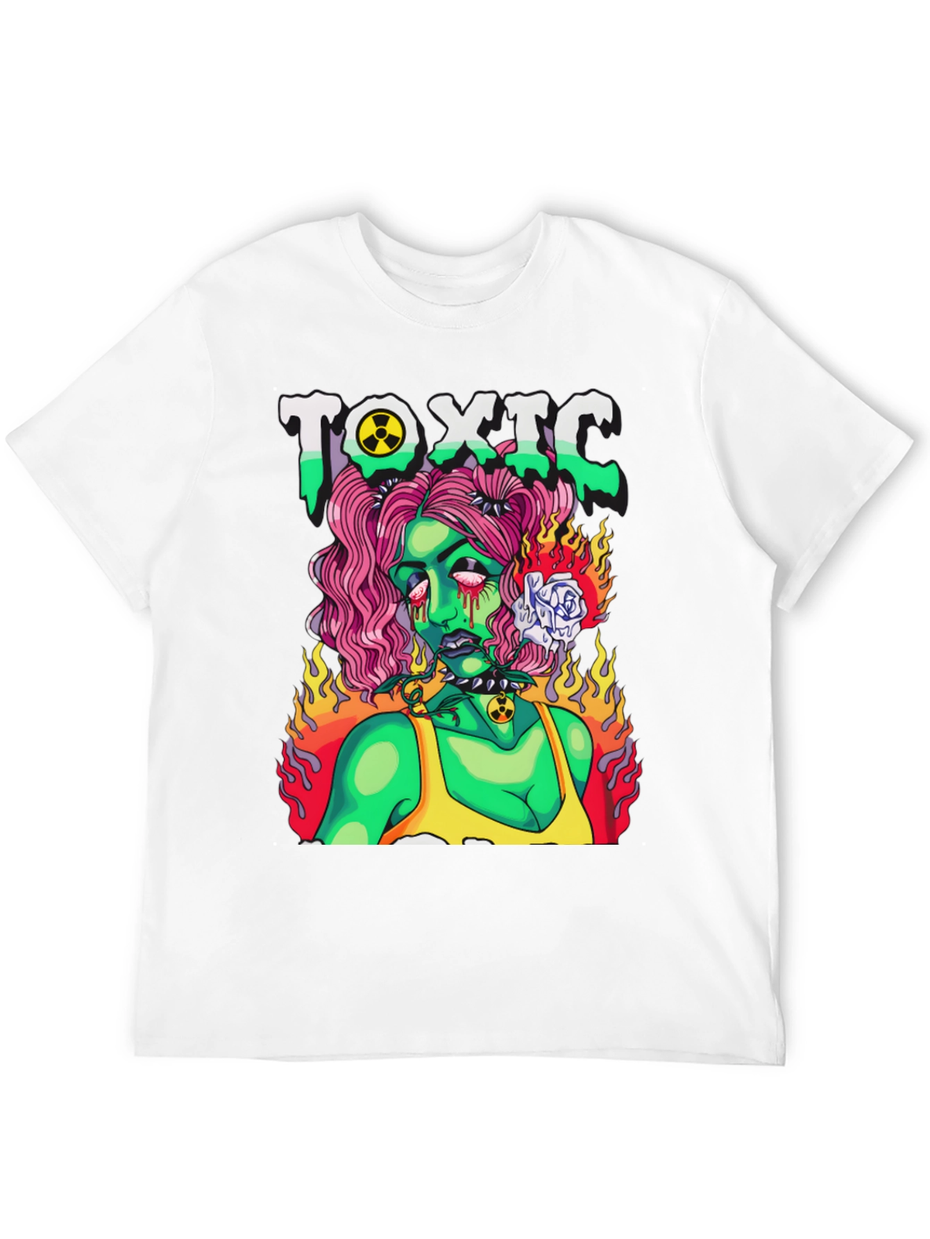 Black Toxic Zombie Girl Graphic T-Shirt view 12
