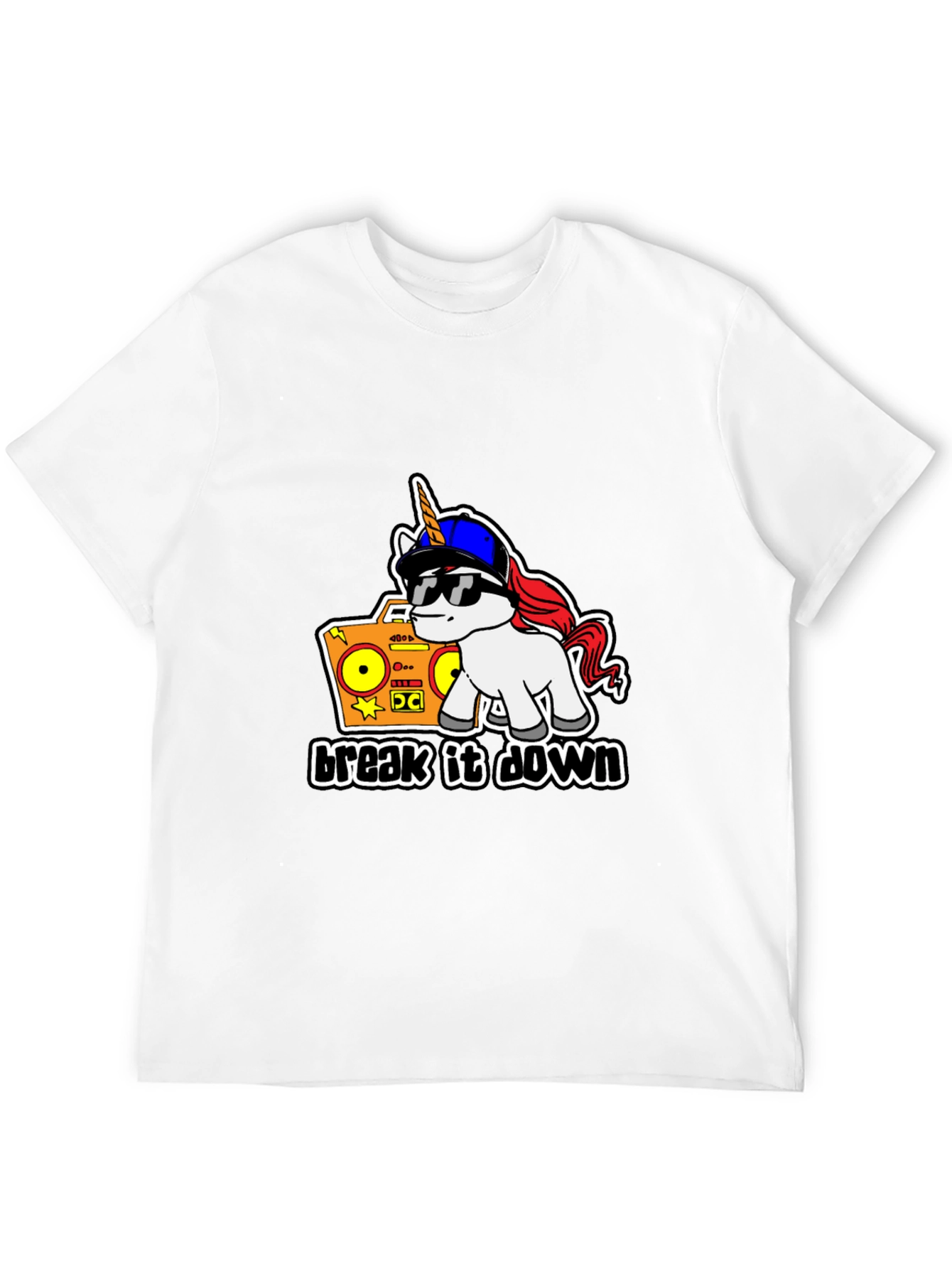 Black Unicorn Boombox Graphic T-Shirt - Cool Design view 12