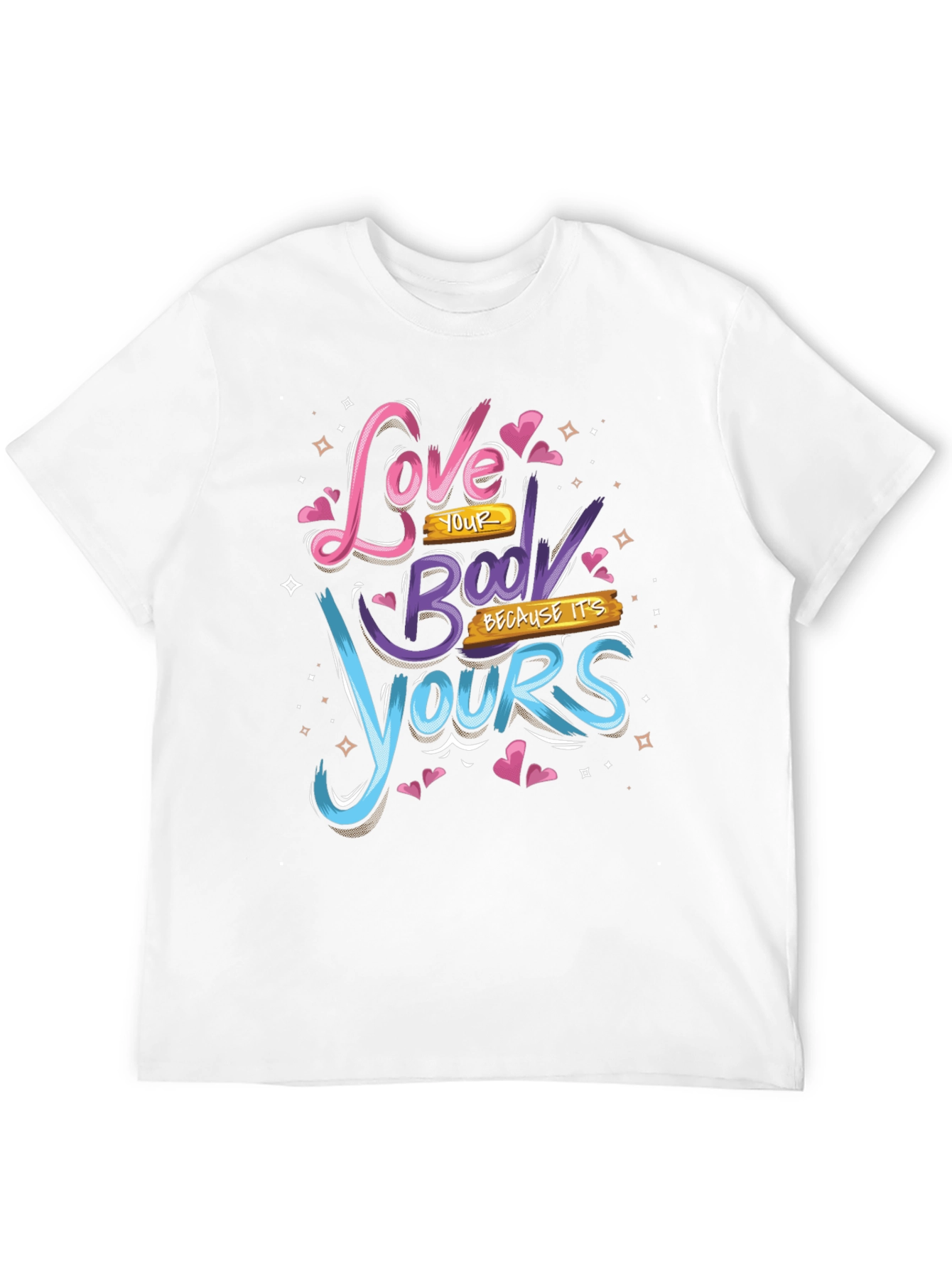 Black Love Your Body Black Graphic Tee view 12