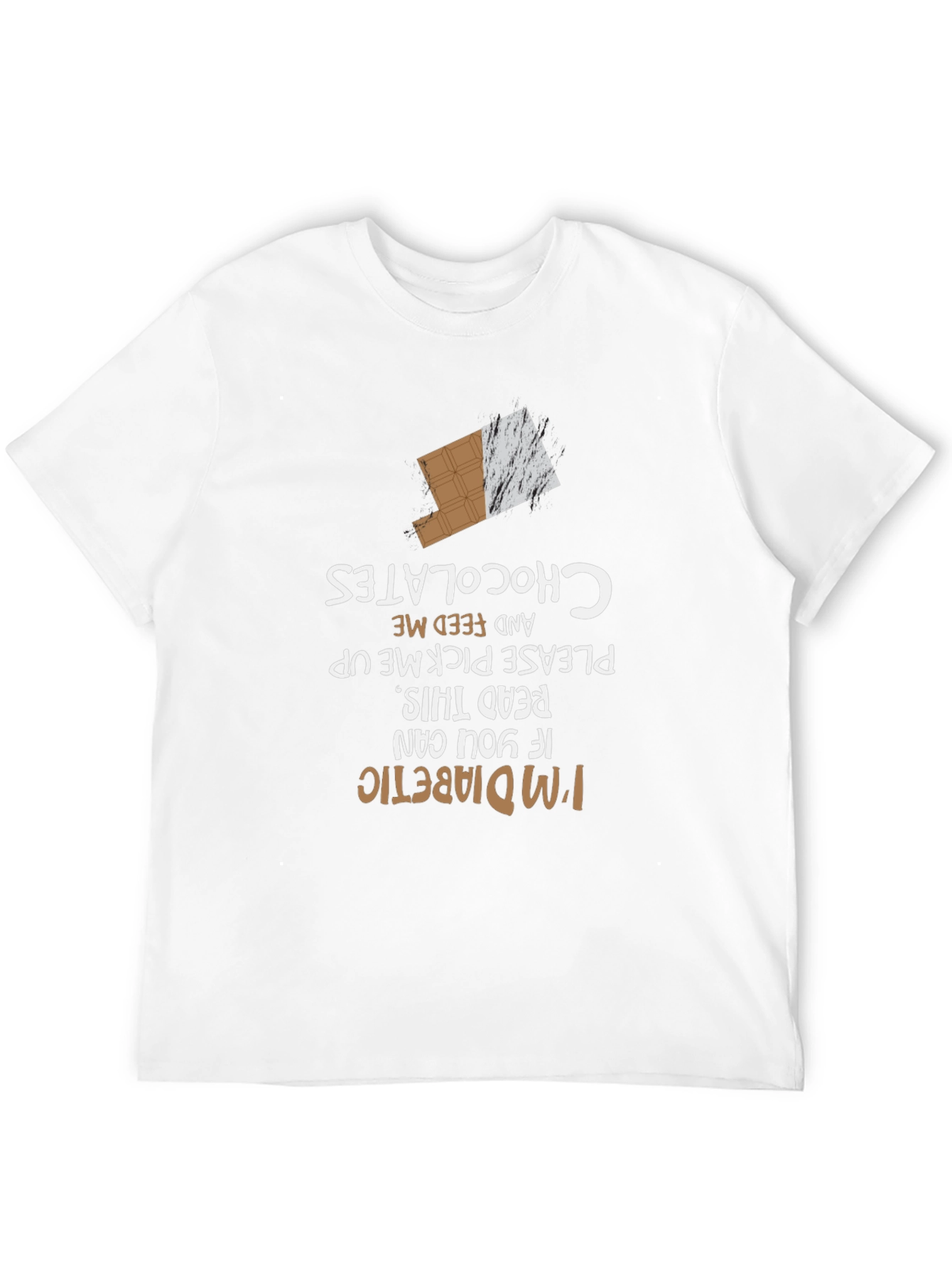 Black Funny Diabetic Chocolate T-Shirt view 12