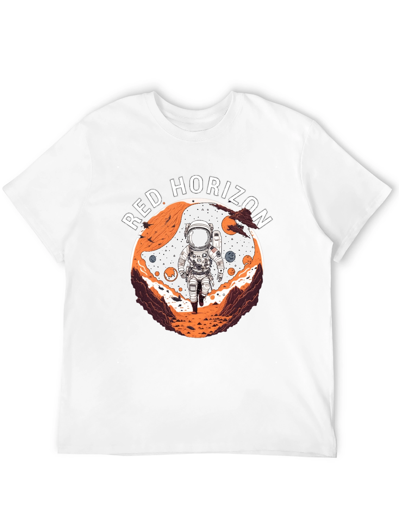 Black Red Horizon Astronaut Graphic Tee - Black view 12