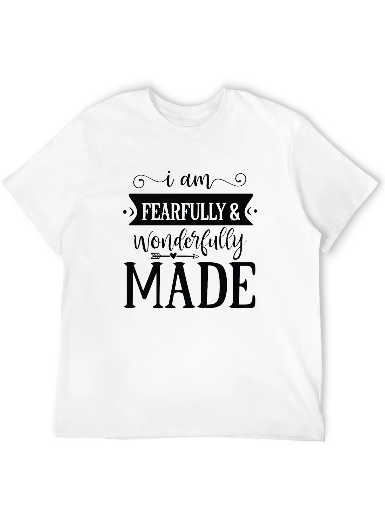 Black Fearfully and Wonderfully Made Christian T-Shirt view 12