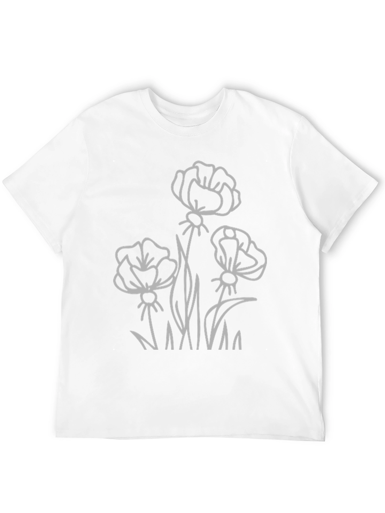 Black Floral Outline Graphic T-Shirt - Black view 12