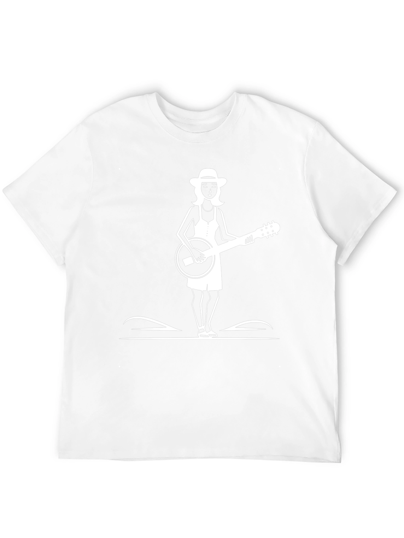 Black Banjo Woman Graphic Tee - Black Casual T-Shirt view 12