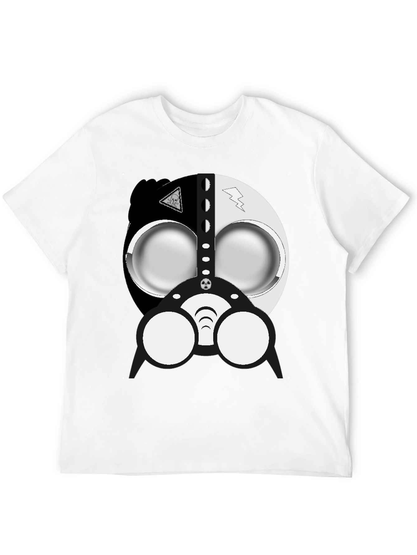 Black Cool Gas Mask Graphic Black T-Shirt view 12