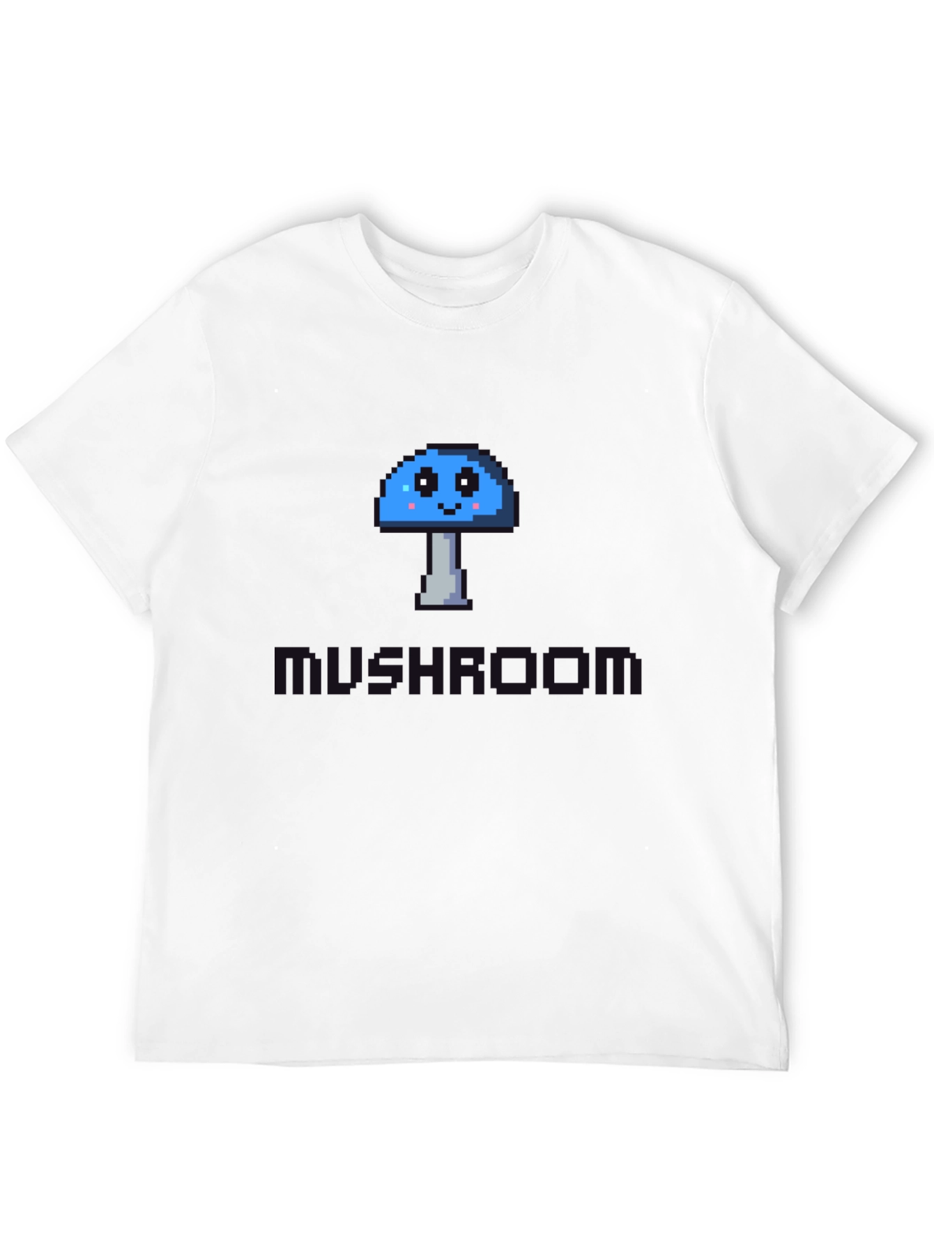 Black Pixel Mushroom Graphic Tee - Unisex Cotton Blend view 12