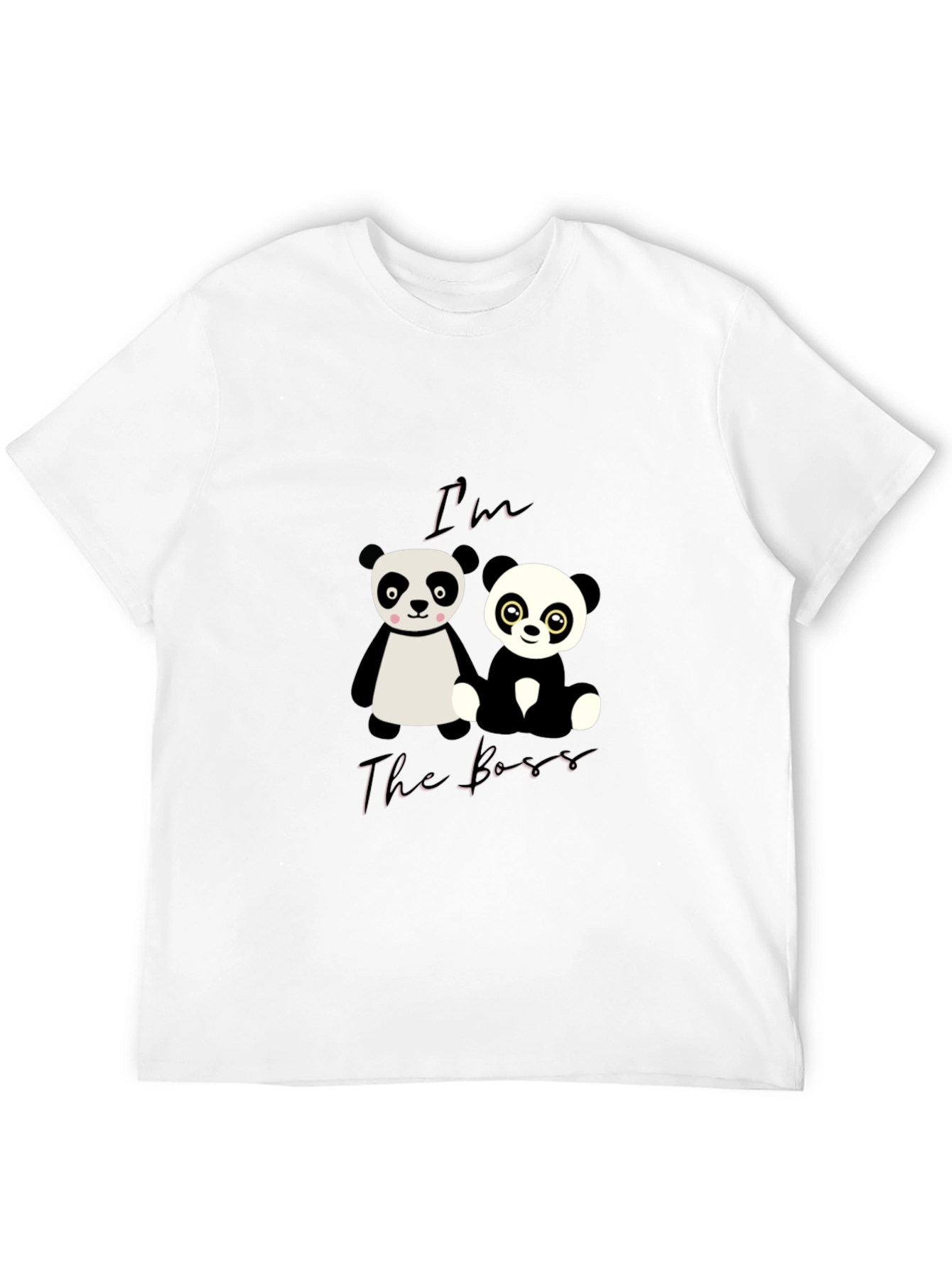 Black I'm The Boss Panda Graphic T-Shirt view 12