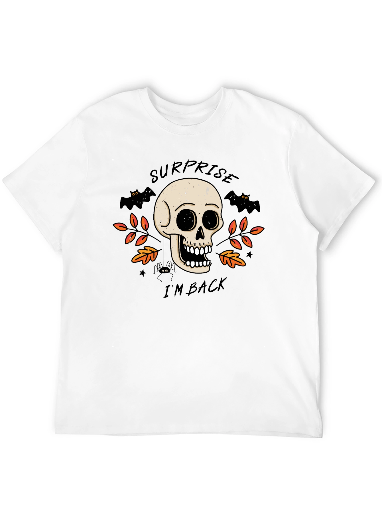 Black Surprise I'm Back Halloween Skull T-Shirt view 12