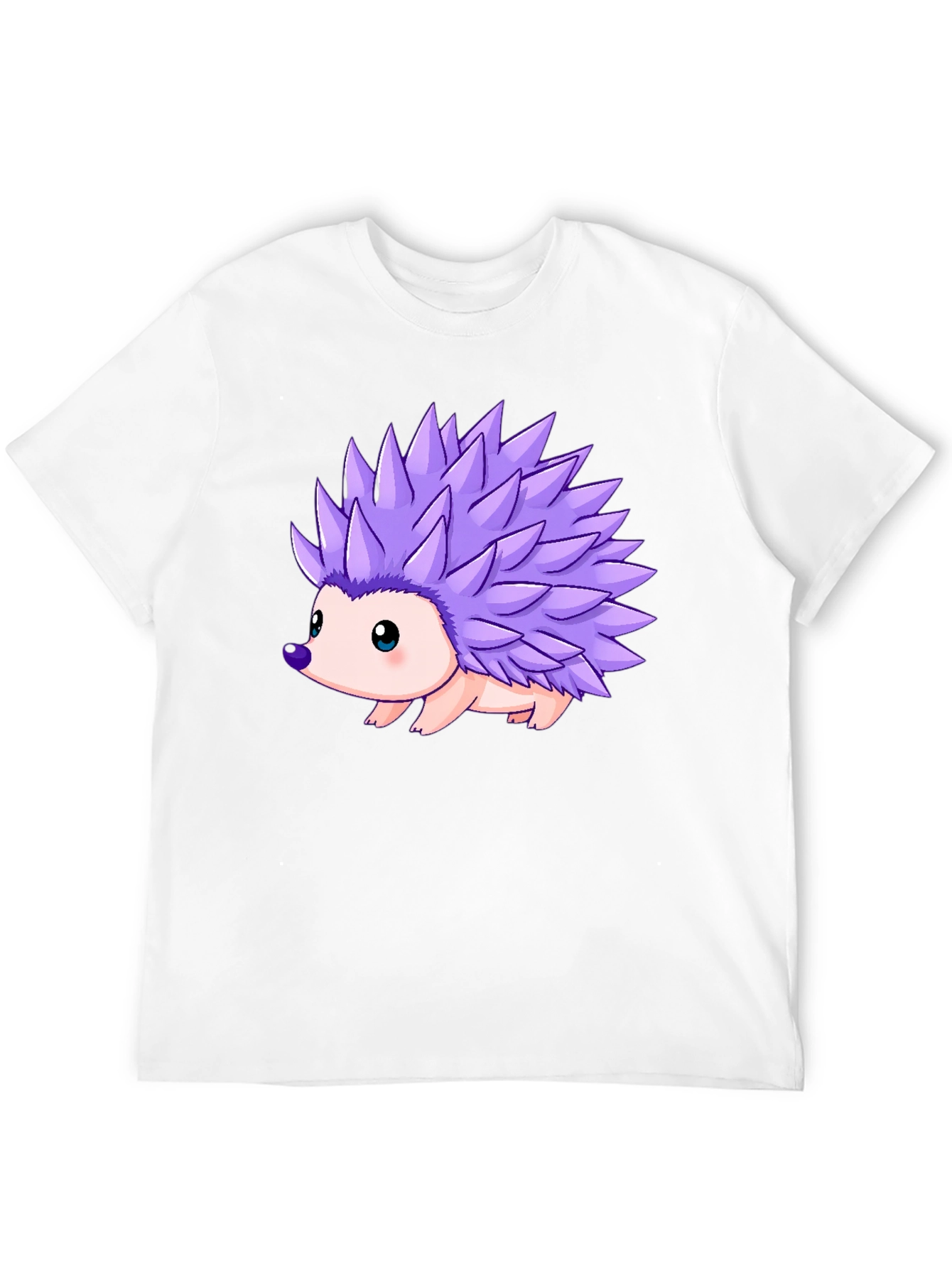 Black Cartoon Hedgehog Print T-Shirt view 12