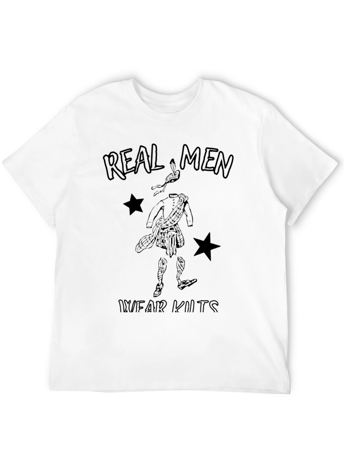 Black Real Men Wear Kilts T-Shirt - Black view 12