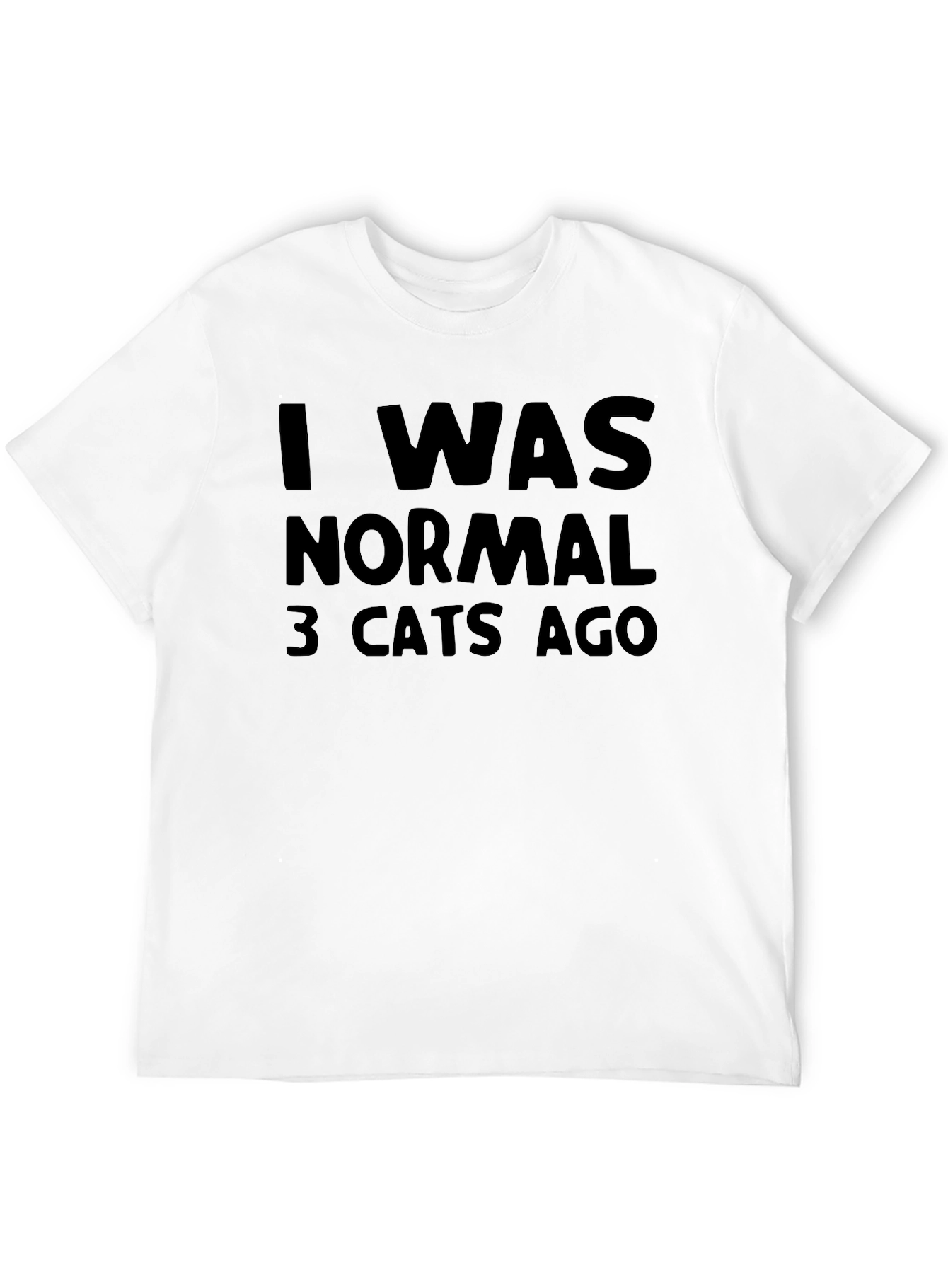 Black Funny "I Was Normal 3 Cats Ago" Black T-Shirt view 12