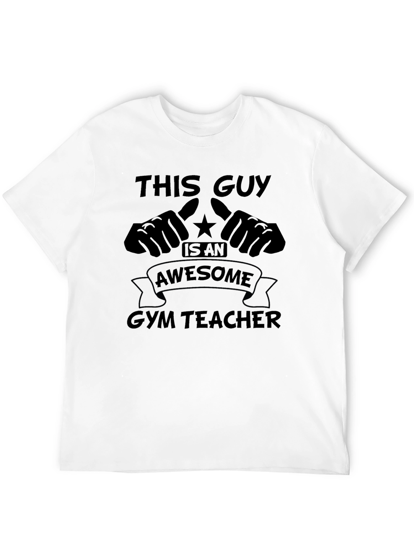 Black Awesome Gym Teacher Graphic T-Shirt - Black view 12