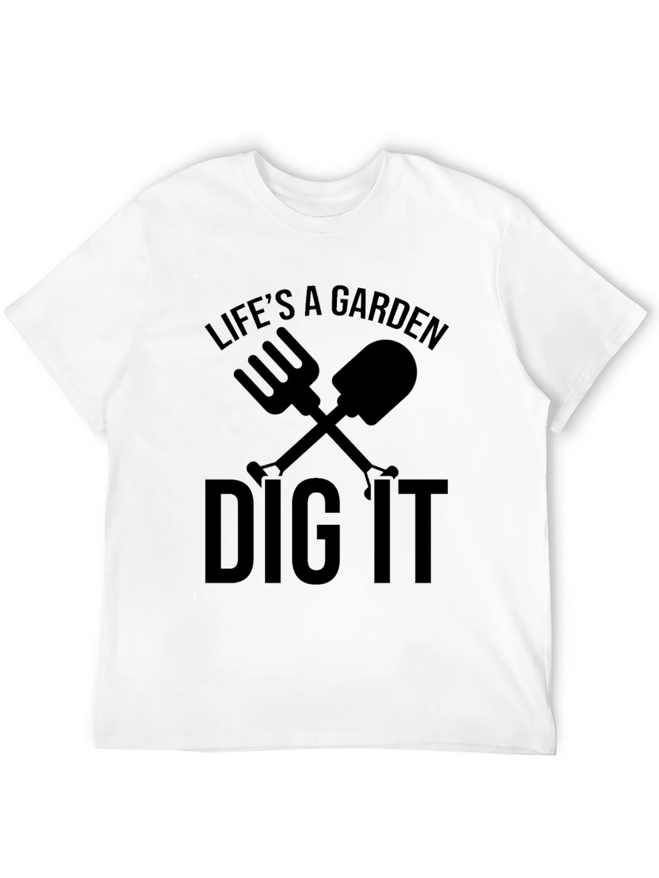 Black Life's a Garden Dig It Men's Black T-Shirt view 12