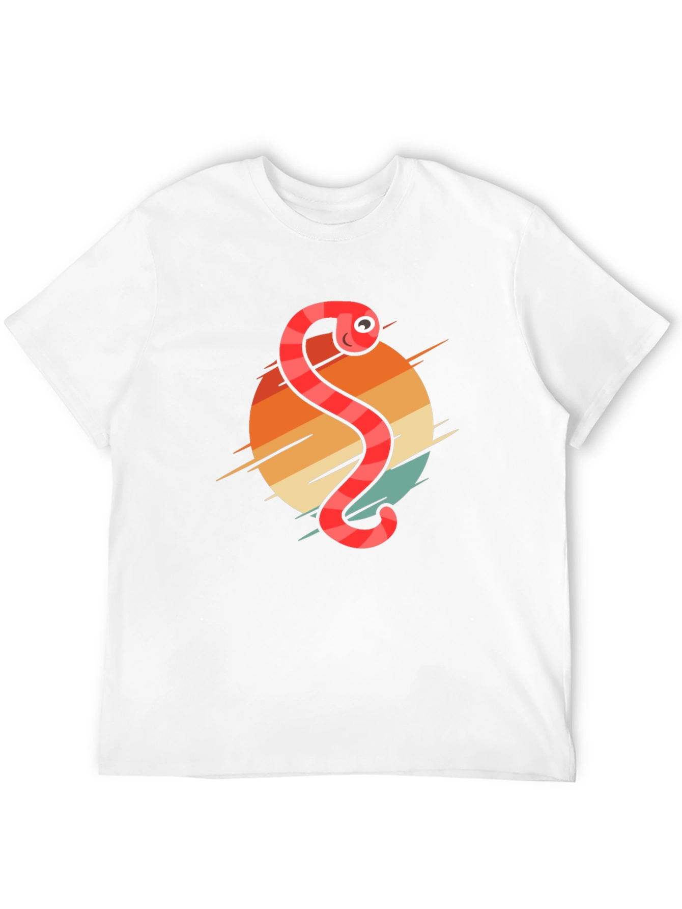 Black Retro Worm Graphic Tee - Fun Novelty T-Shirt view 12