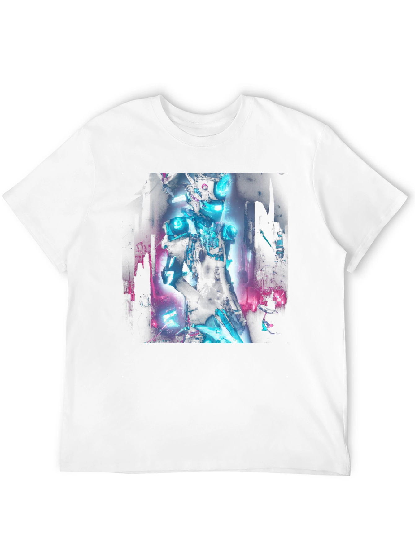 Black Cyberpunk Robot Graphic Black T-Shirt view 12