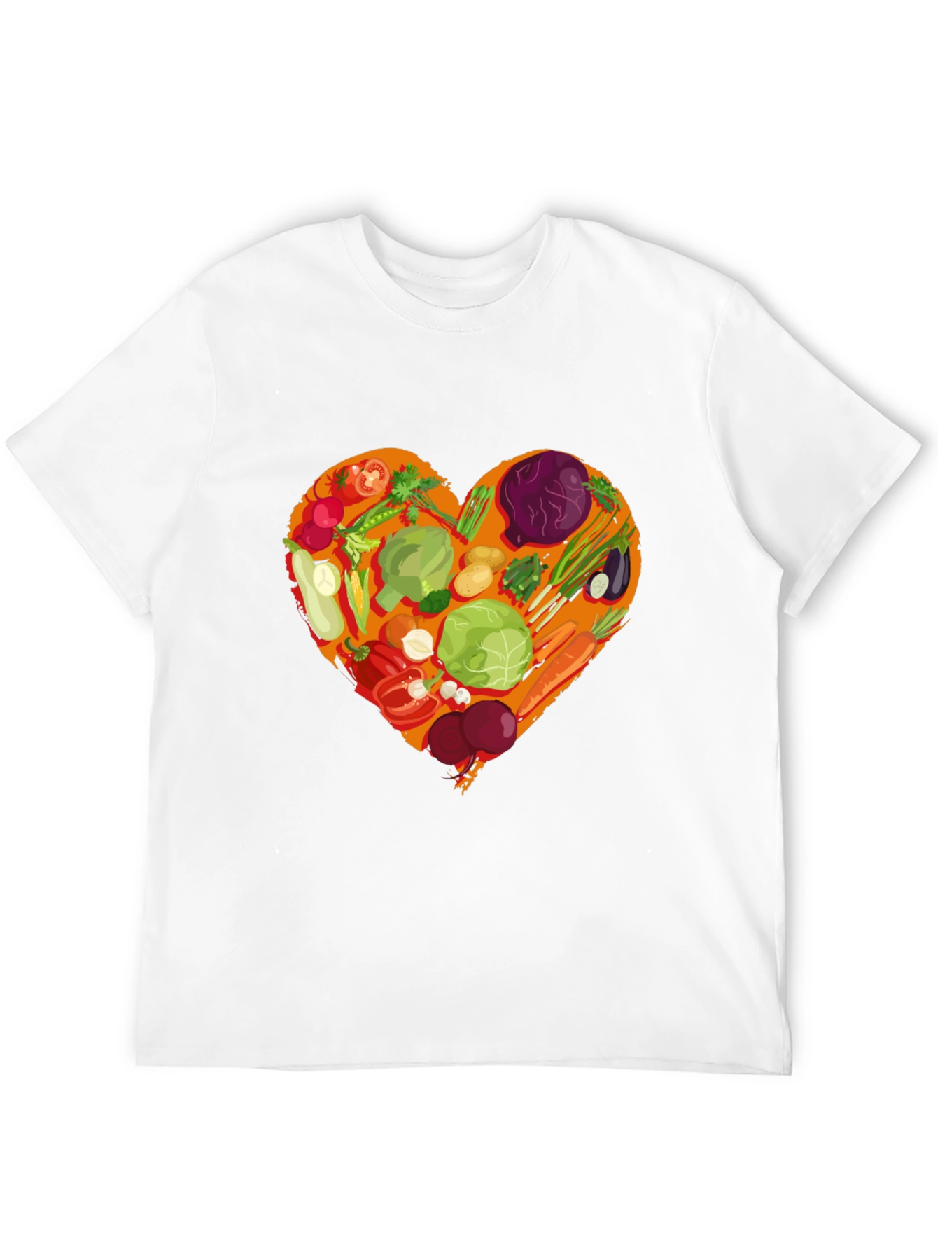 Black Vegetarian Heart Graphic T-Shirt - Black Cotton Tee view 12