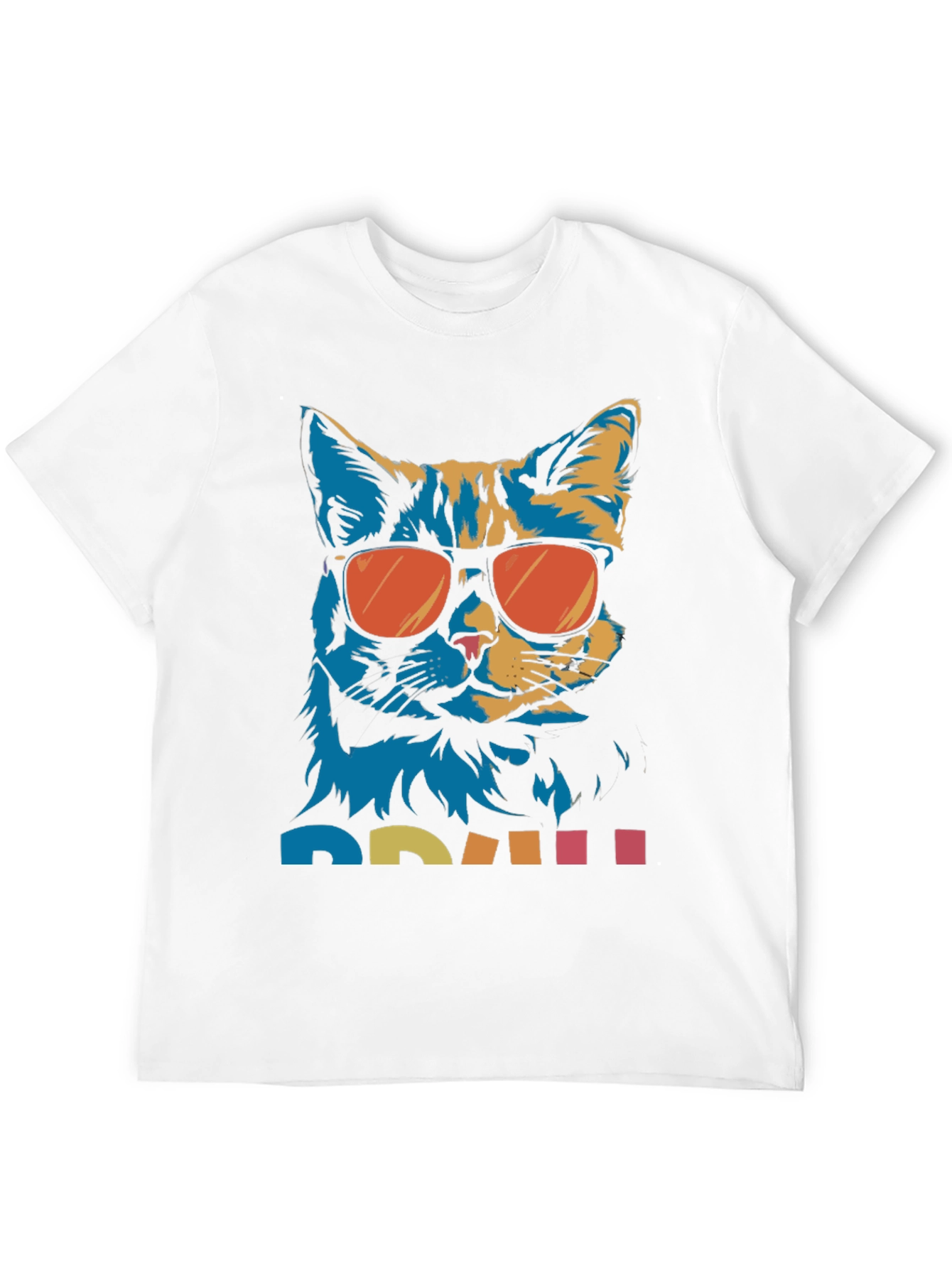 Black Cool Cat Graphic Tee - Retro Style view 12
