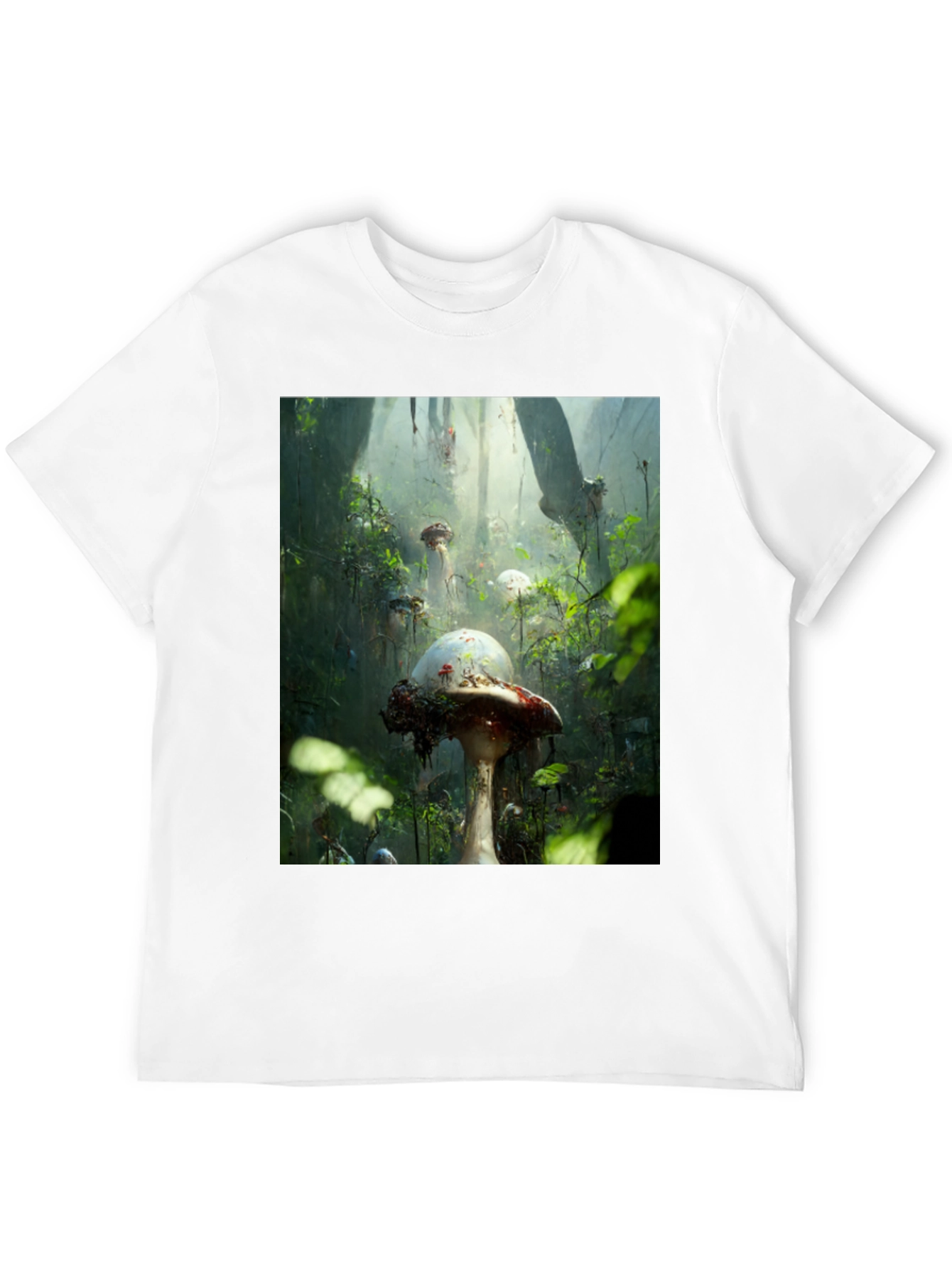 Black Enchanted Forest Mushroom T-Shirt view 12