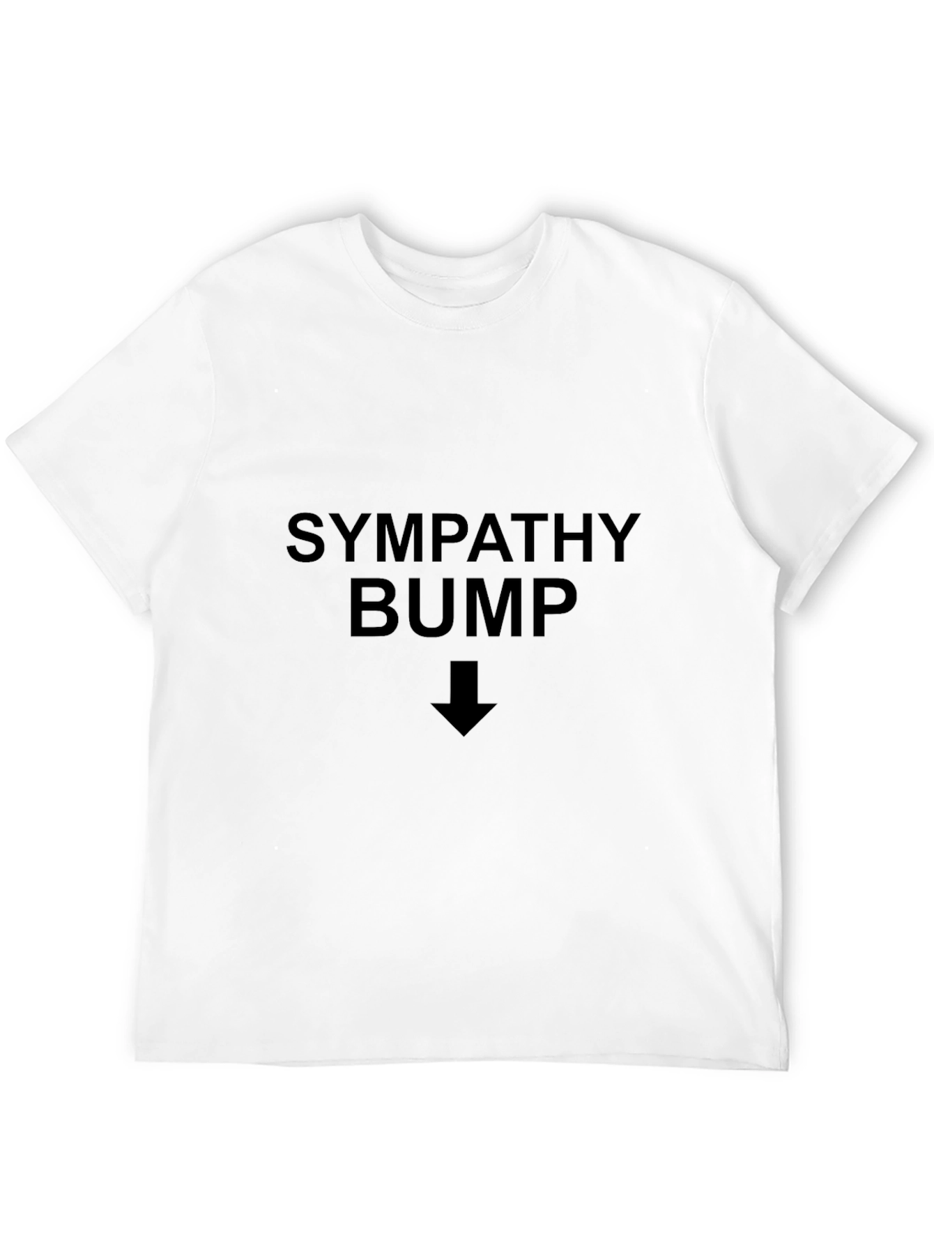 Black Sympathy Bump T-Shirt - Pointing Down Arrow Humor Tee view 12