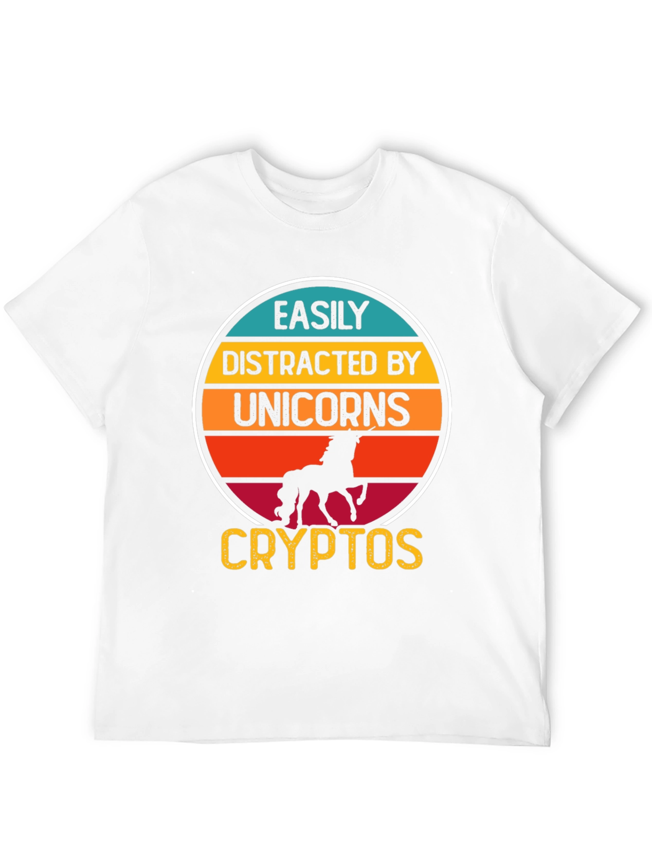 Black Easily Distracted By Unicorns and Cryptos T-Shirt view 12