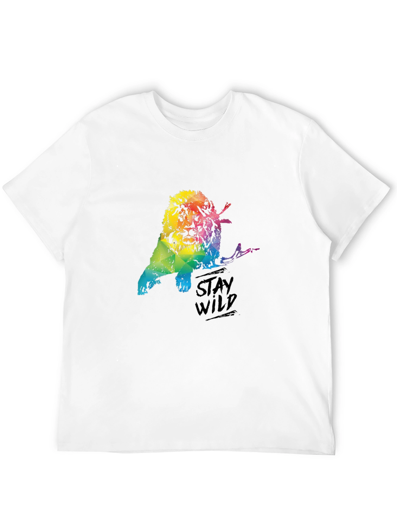Black Stay Wild Lion Graphic Black T-Shirt view 12