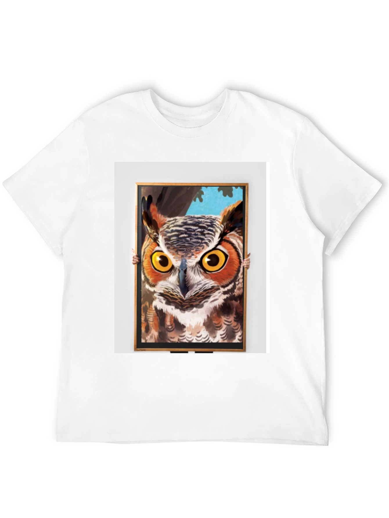 Black Owl Framed Art Graphic T-Shirt view 12