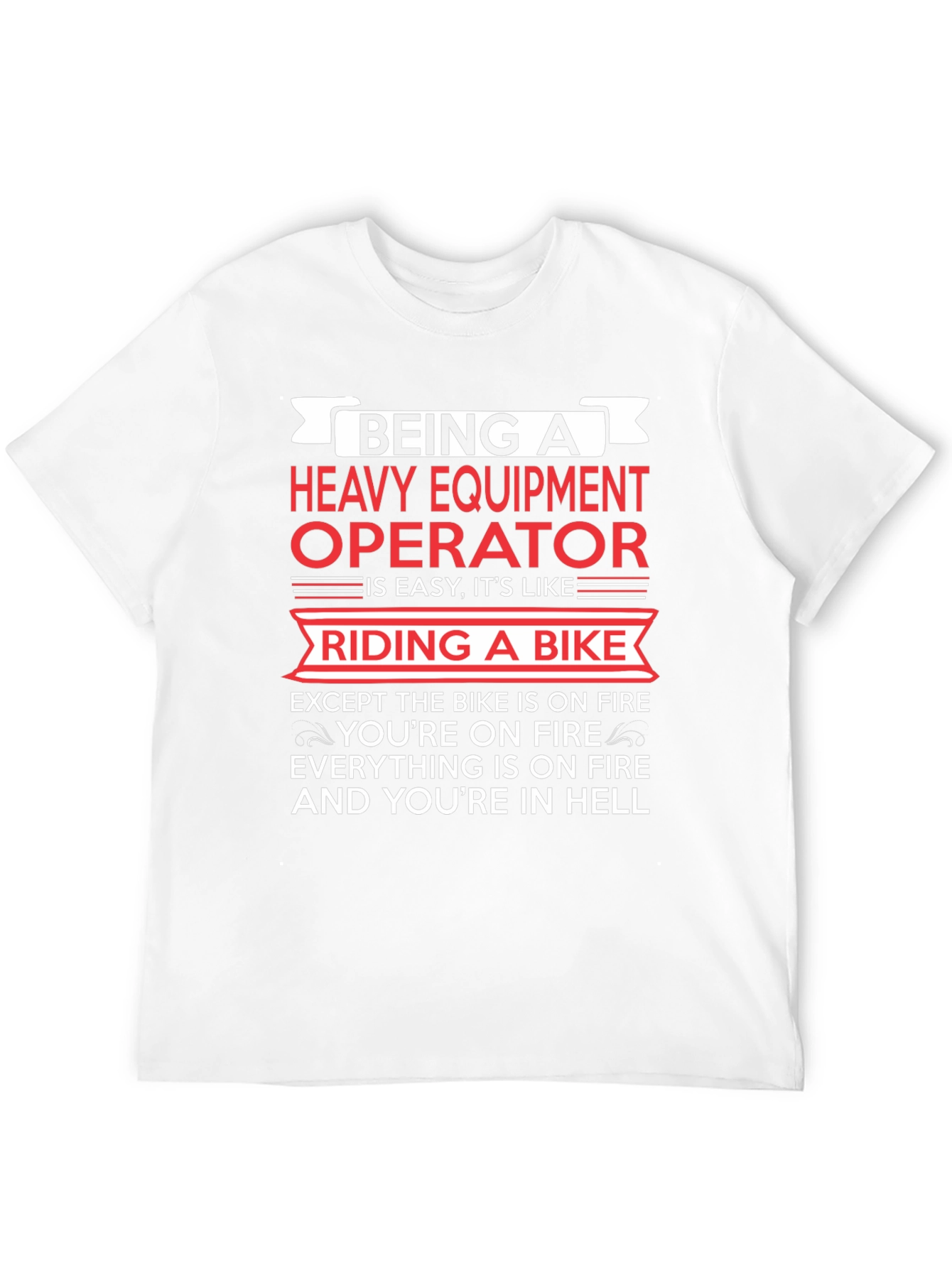 Black Heavy Equipment Operator T-Shirt - Ride a Bike in Hell view 12