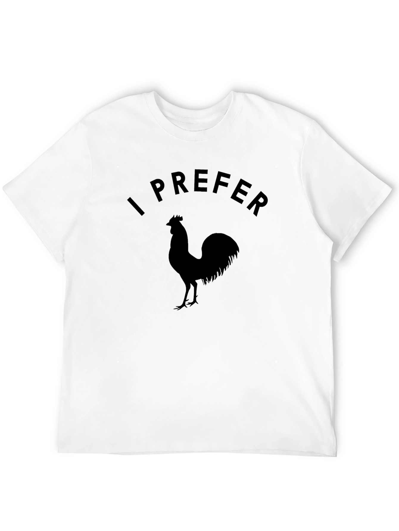 Black I Prefer Rooster Graphic Tee - Black Cotton T-Shirt view 12