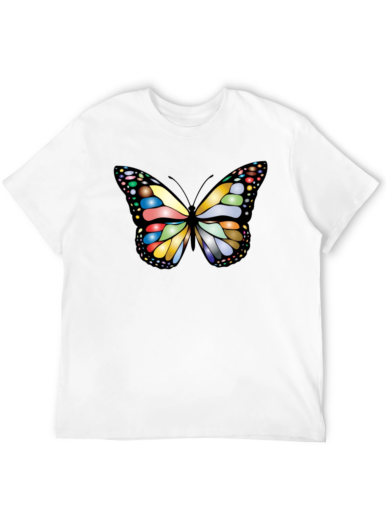 Black Butterfly Graphic Tee - Black Cotton T-Shirt view 12