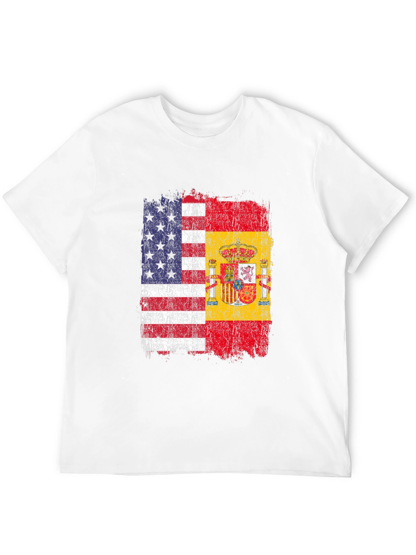 Black USA & Spain Flag T-Shirt - Dual Heritage Tee view 12