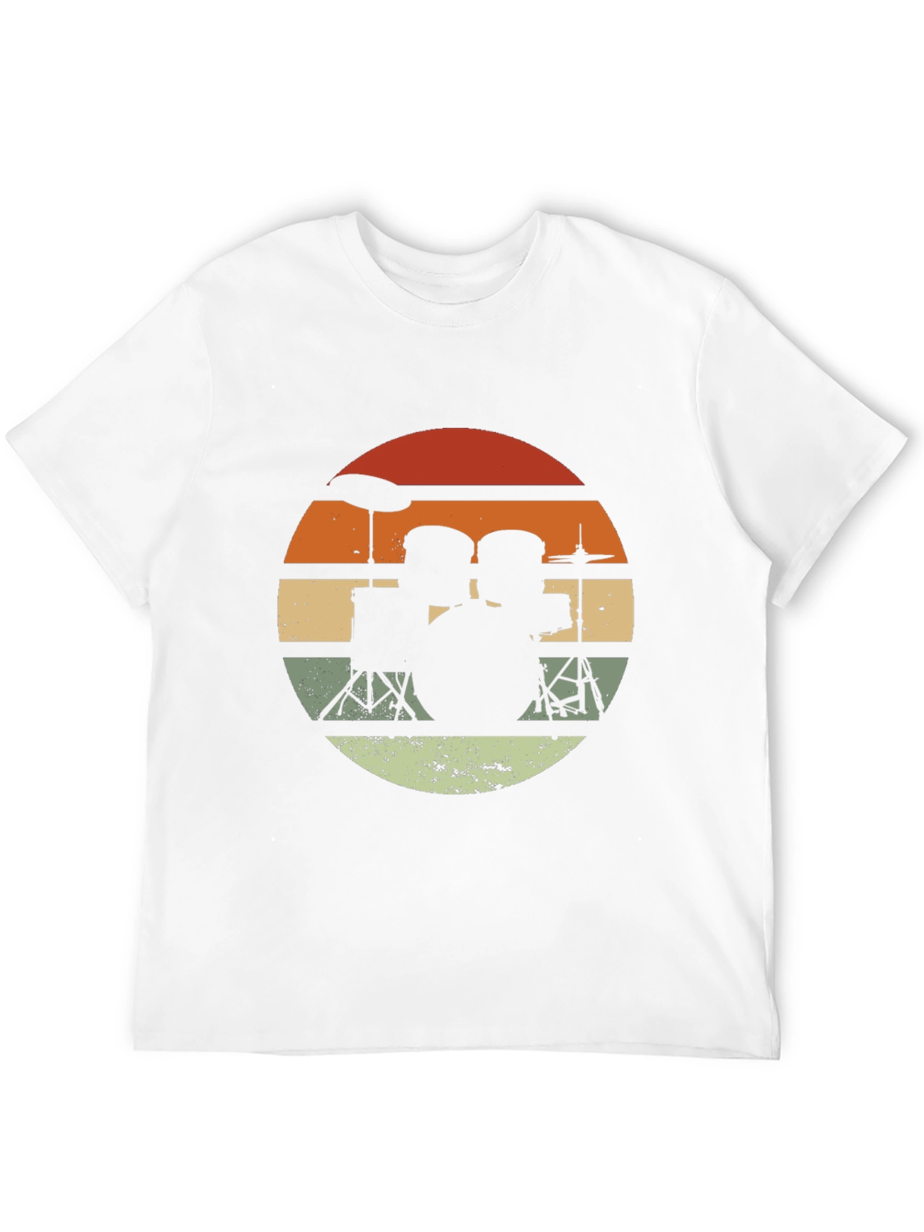 Black Retro Drum Set Graphic T-Shirt - Black view 12